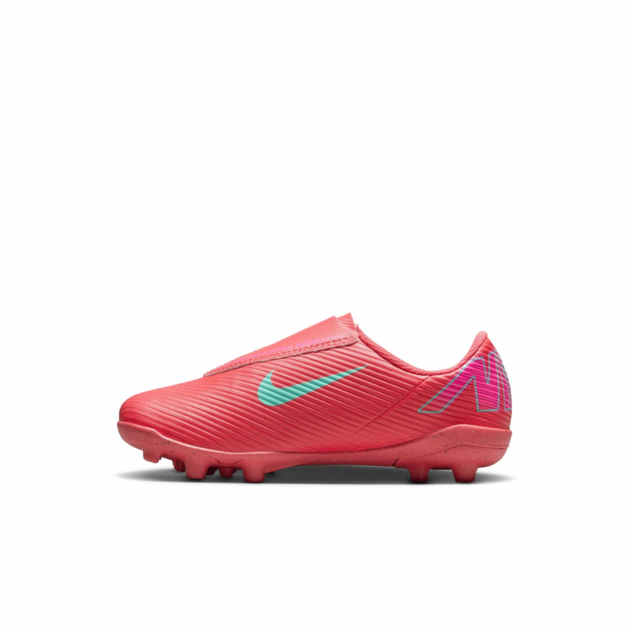 Nike Junior Mercurial Vapor 16 Club MG Multi Ground PS (V) Soccer Shoes- Ember Glow/Aurora Green Quick   Drying Material