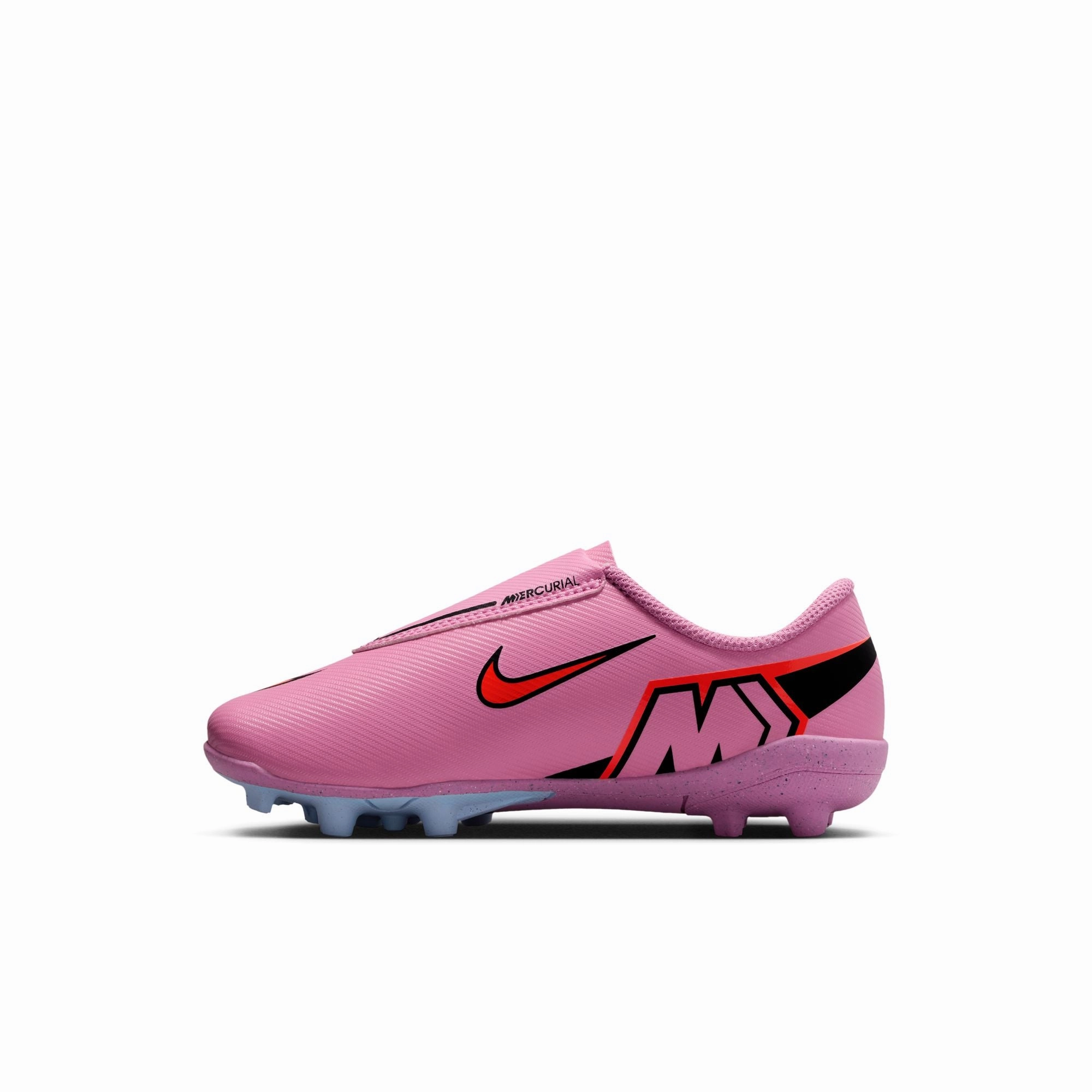 Nike Junior Mercurial Vapor 16 Club MG Multi Ground PS (V) Soccer Shoes- Magic Flamingo/Black-Total Crimson running in a suspension bridge area shoes early - morning