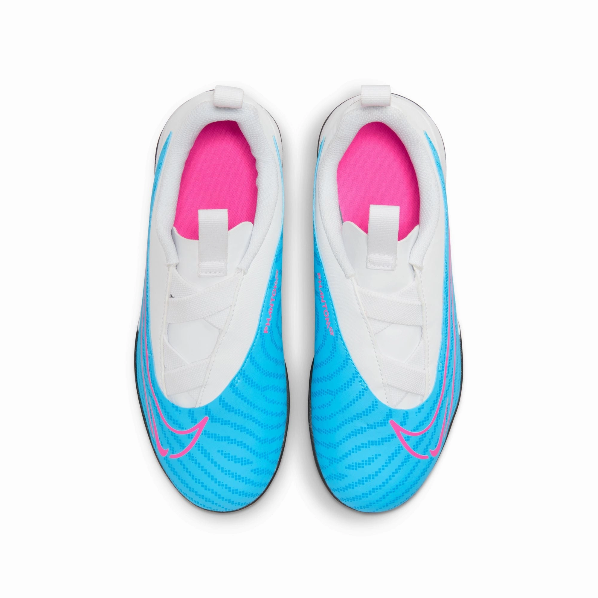 Nike Junior Phantom GX Academy IC Indoor Soccer Shoes-White/Black/Blue/Pink Durable Sole Foot Drive
