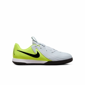 Nike Junior Phantom II Academy IC Indoor Soccer Shoes - Metallic Silver/Black Volt Form Fit