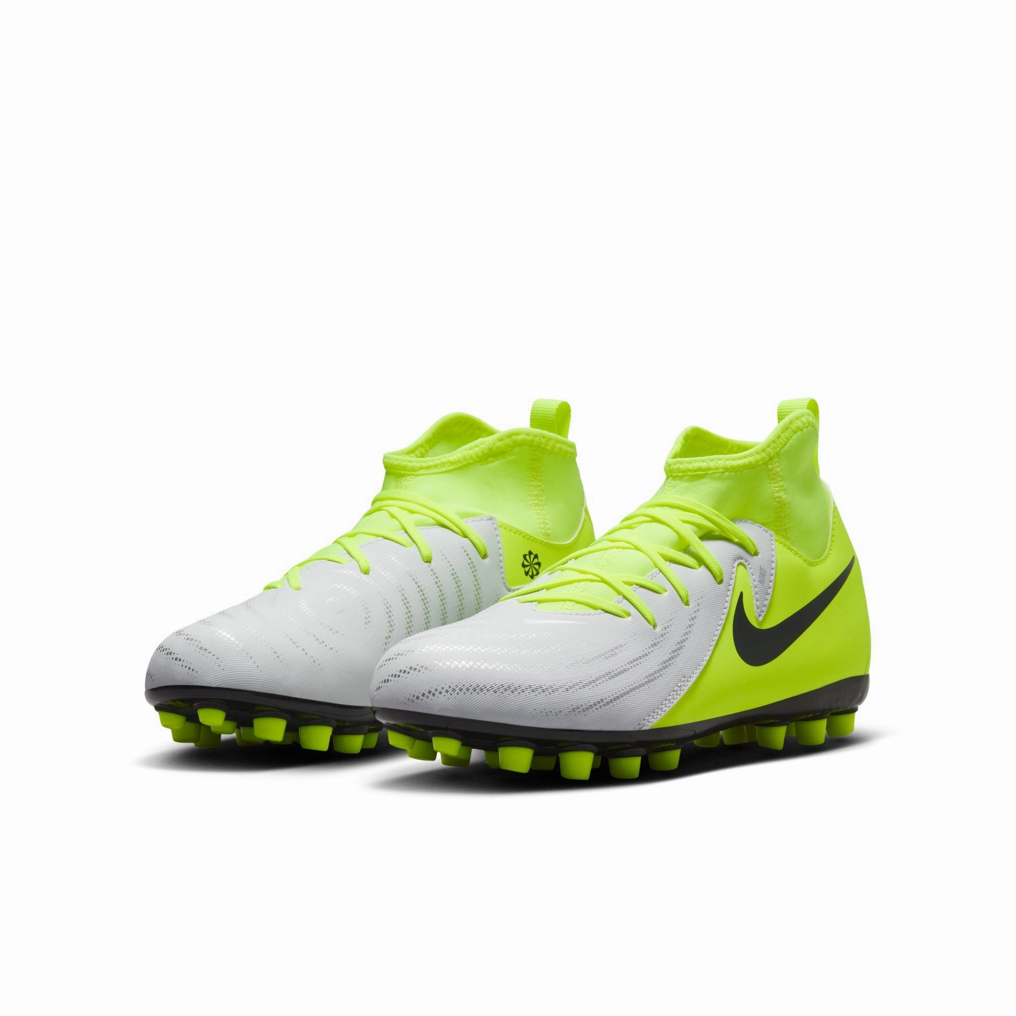 Nike Junior Phantom Luna Academy FG Firm Ground Shoes - Metallic Silver/ Black Volt dry surface