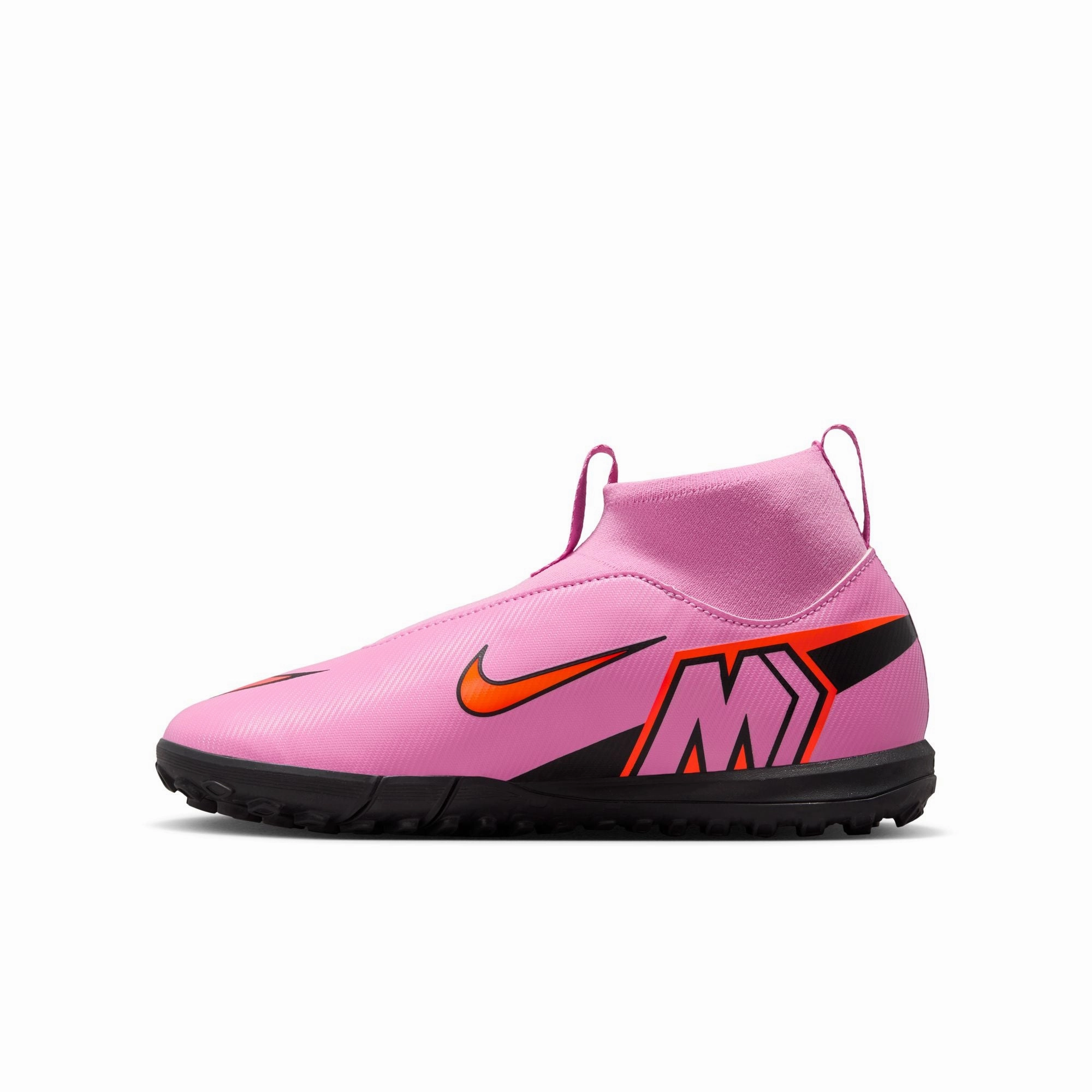 Nike Junior Superfly 10 Academy TF Turf Soccer Shoes -Magic Flamingo/Black-Total Crimson Outdoor Field