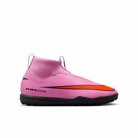 Tackle Practice wet conditions Nike Junior Superfly 10 Academy TF Turf Soccer Shoes -Magic Flamingo/Black-Total Crimson