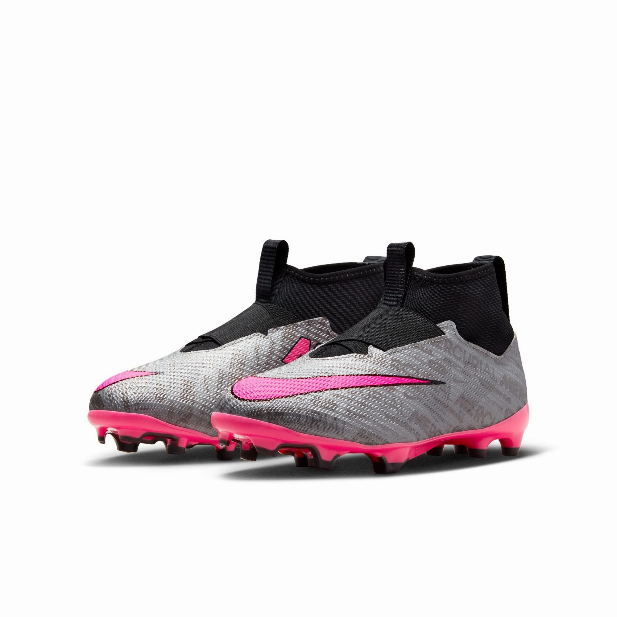 Nike Junior Zoom Mercurial Superfly 9 Pro FG Soccer Shoes - Silver/Pink/Black/Yellow Power Play Sleek Design