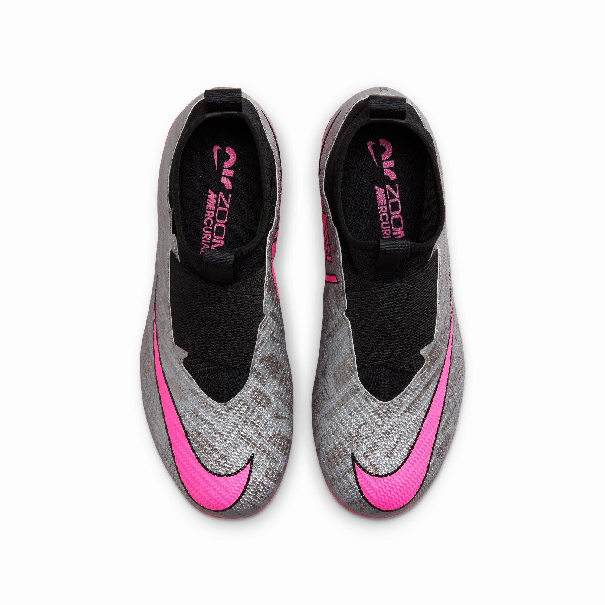 Side Step Support frame Nike Junior Zoom Mercurial Superfly 9 Pro FG Soccer Shoes - Silver/Pink/Black/Yellow