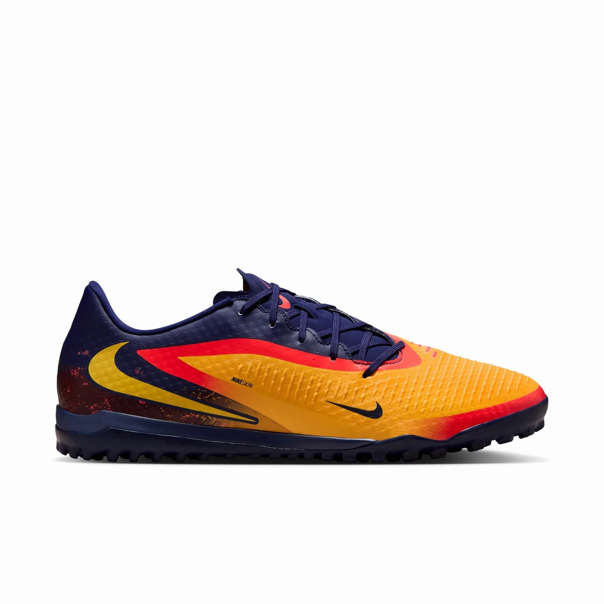 Nike Phantom 6 360 Academy EH TF Turf Soccer Shoes - Laser Orange/ Lemon Venom-Blue Void Motion Assist Soft ground