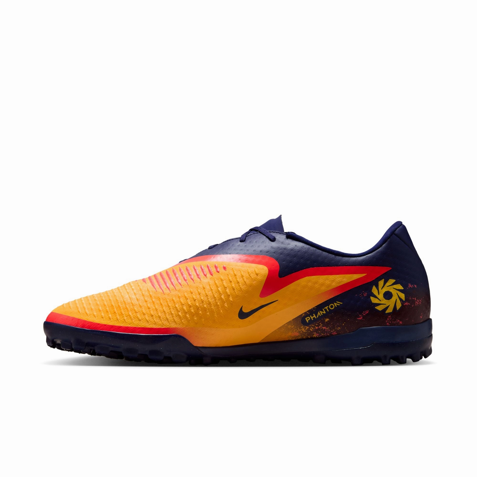 Cool Liner Nike Phantom 6 360 Academy EH TF Turf Soccer Shoes - Laser Orange/ Lemon Venom-Blue Void