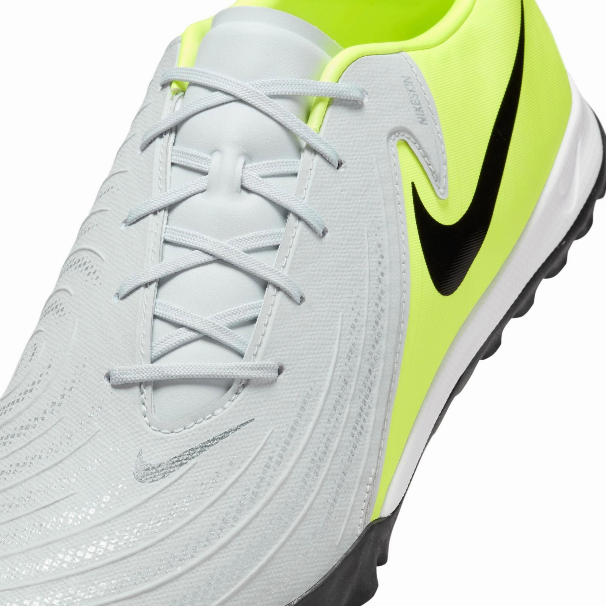 Nike Phantom GX Academy TF Turf Soccer Shoes - Metallic Silver/ Black Volt Game Time