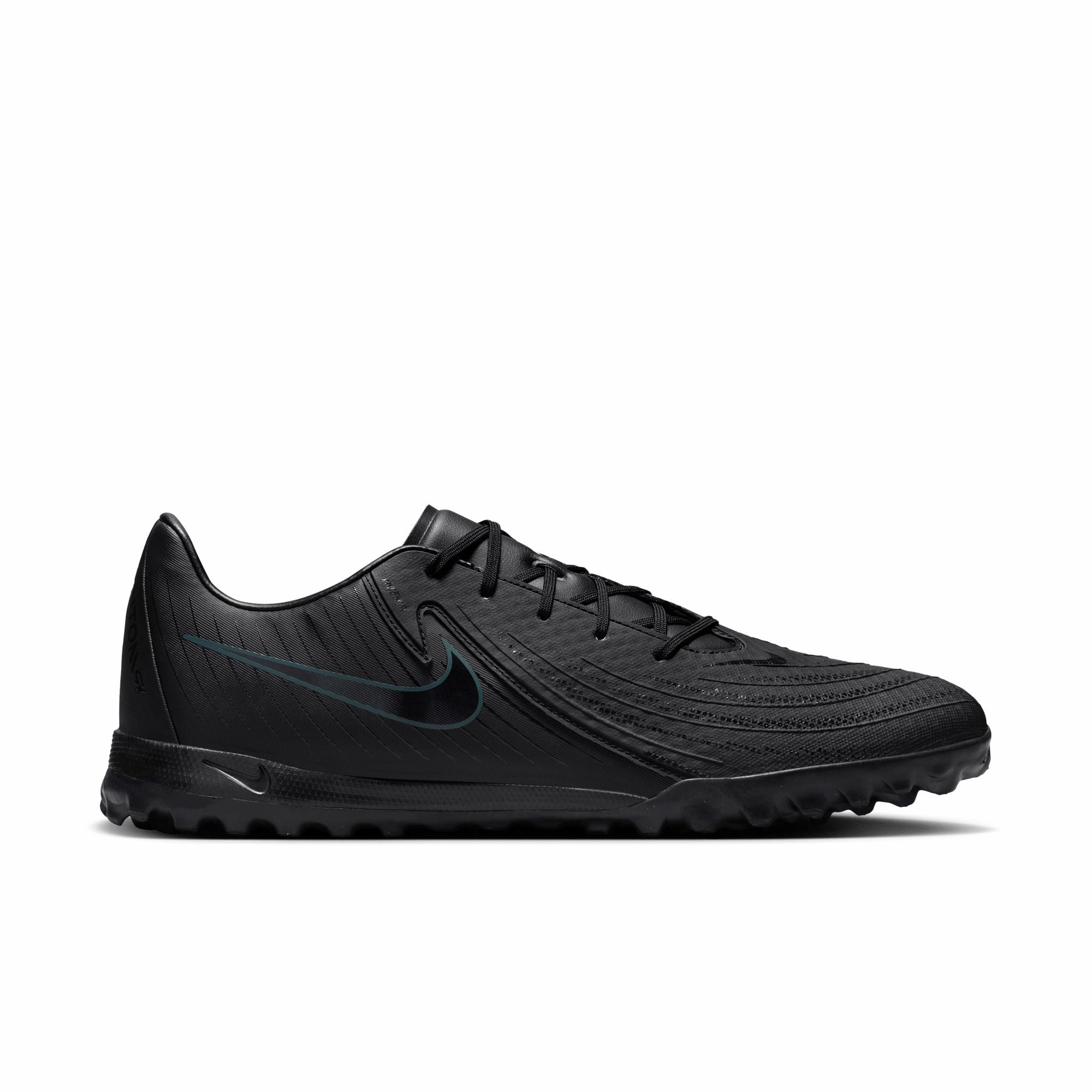 Spatial Awareness Upper Comfort Nike Phantom GX ll Academy TF Turf Soccer Shoes - BBlack/Black-Deep Jungle