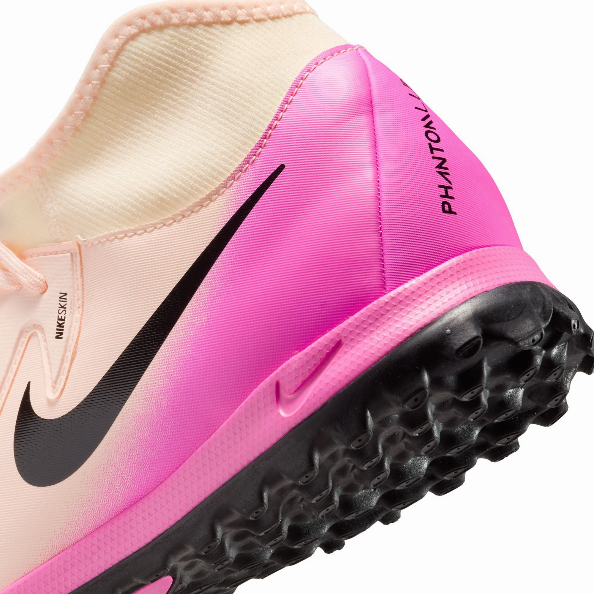 Nike Phantom Luna II Academy TF Turf Soccer Shoes - Crimson Tint/Black-Pink Blast Play Stability