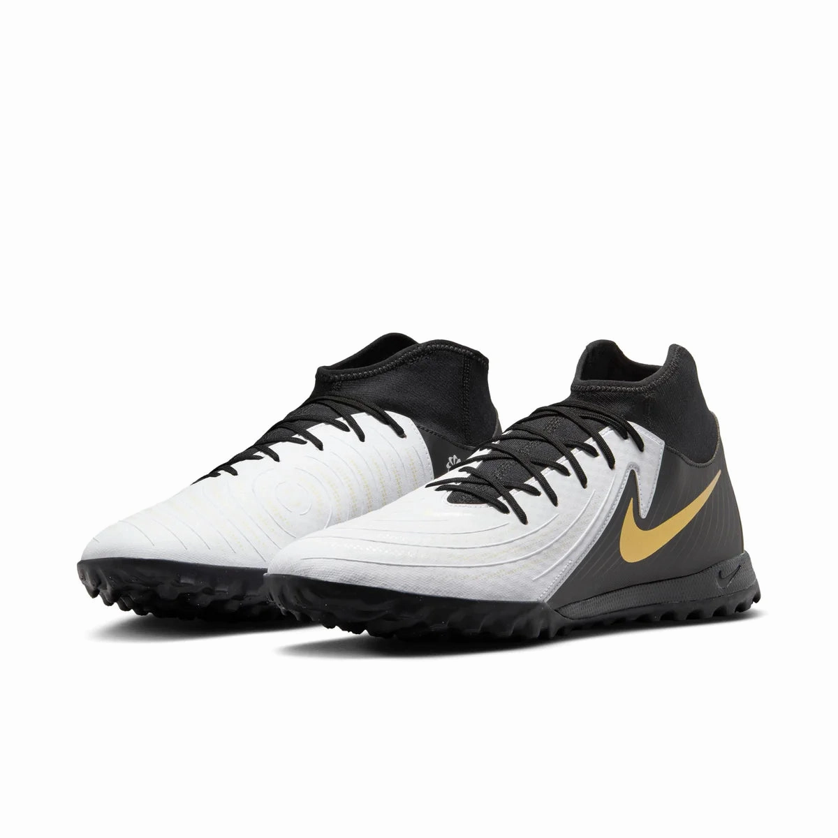 Nike Phantom Luna II Academy TF Turf Soccer Shoes - White/ Black/ Gold Coin Training Zone