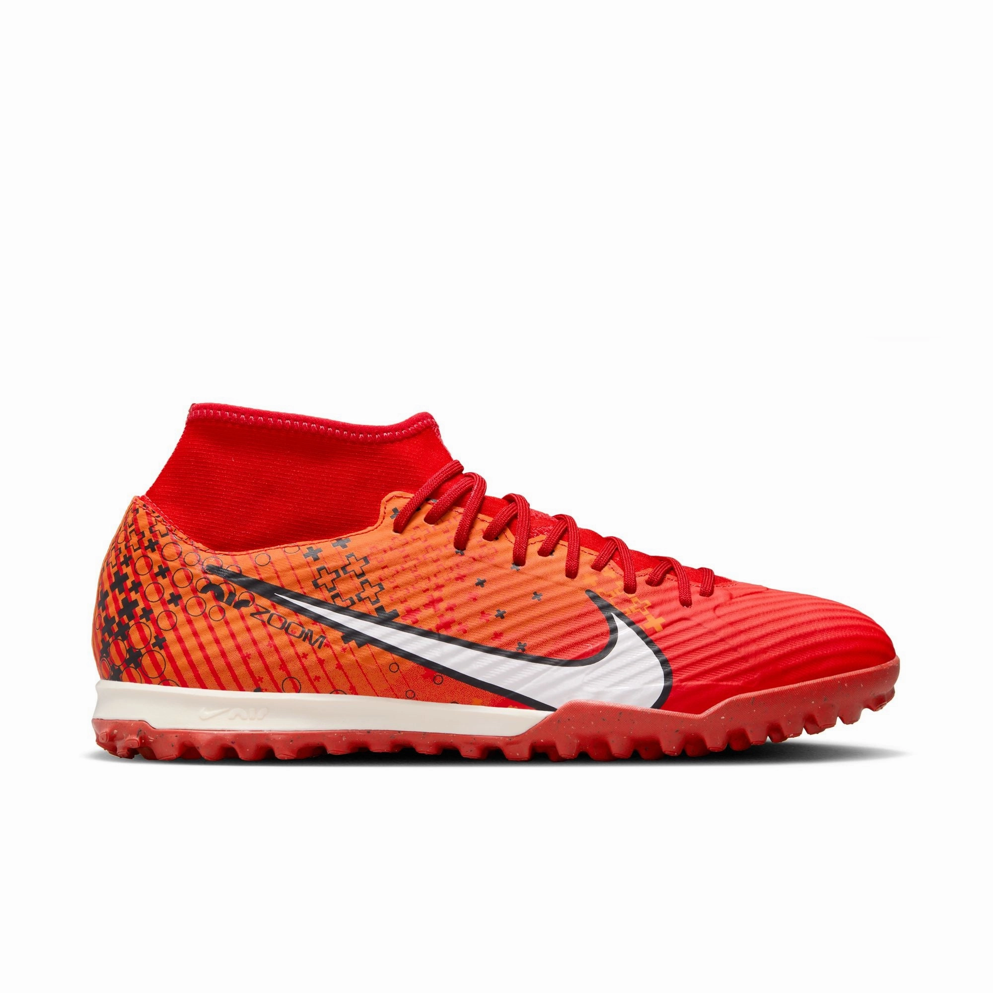 Firm Grip Fast Shift Nike Superfly 9 Academy Mercurial Dream Speed TF Turf Shoes - LT Crimson/Pale Ivory- Bright Mandarin