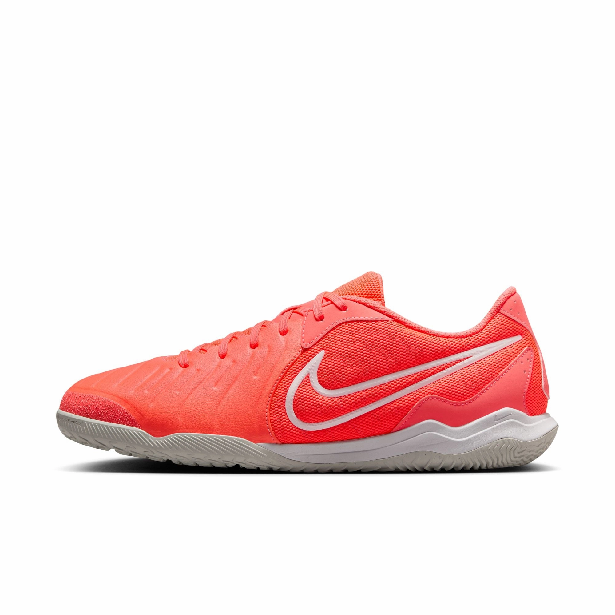 Nike Tiempo Legend 10 Academy IC Indoor Soccer Shoe - Hot Lava/ White Performance Turf On Grass