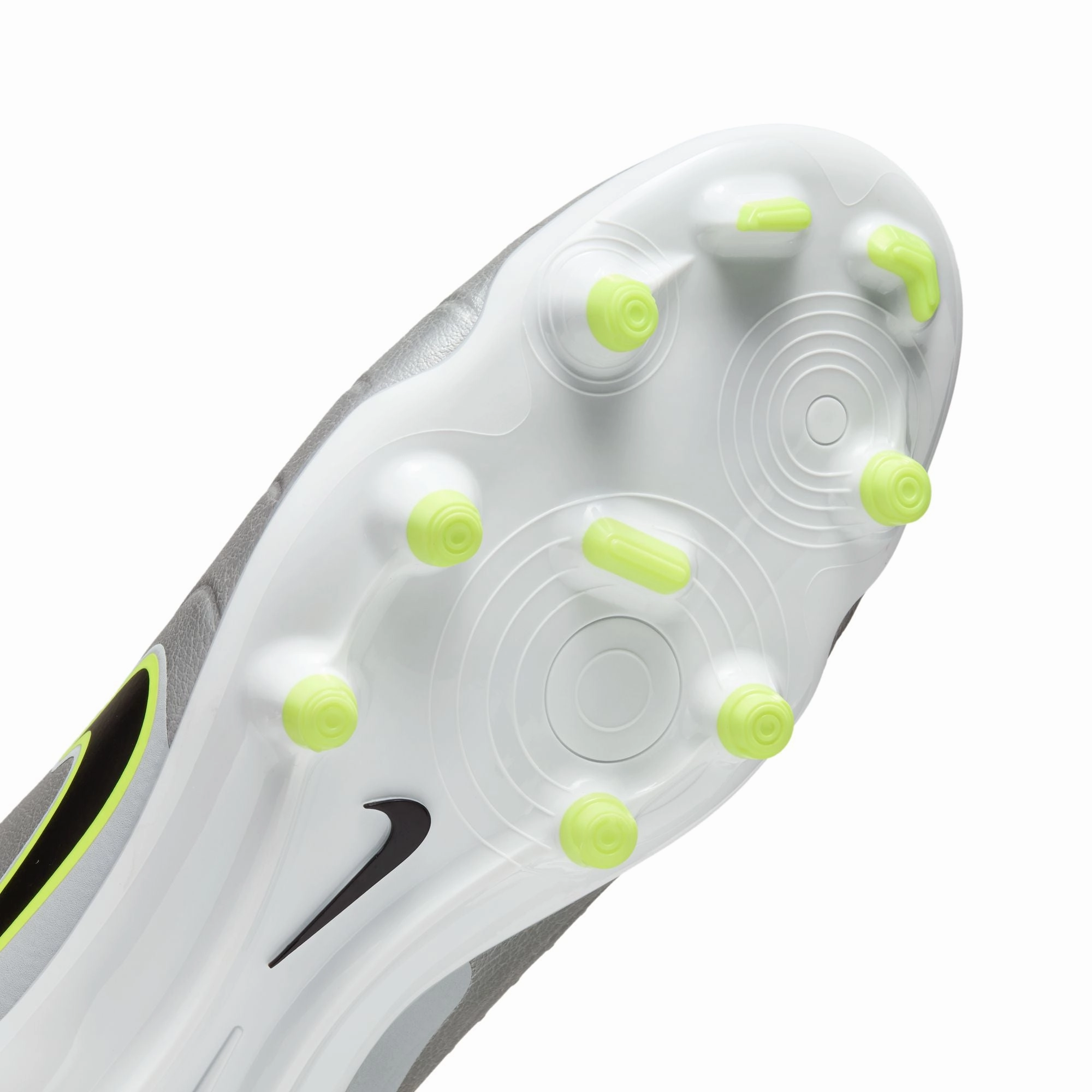 Nike Tiempo Legend 10 Academy MG Multi Ground Soccer Shoes - Metallic Silver / Black Volt Firm Traction