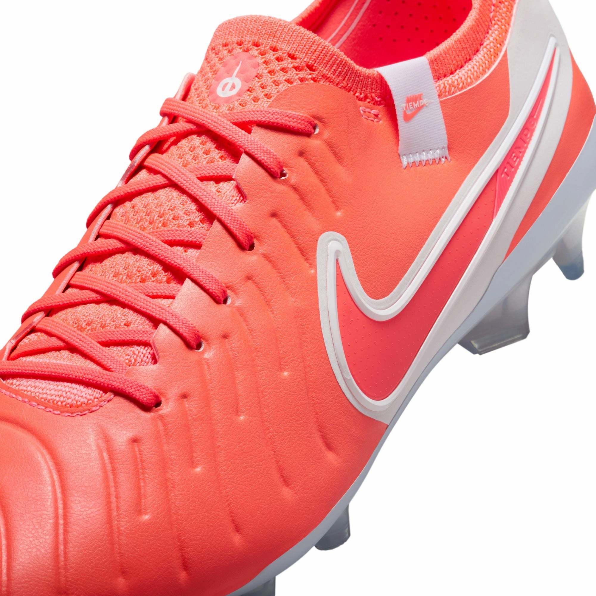 Nike Tiempo Legend 10 Elite FG Firm Ground Soccer Cleats - Hot Lava/ White Dry Comfort Stable Sole