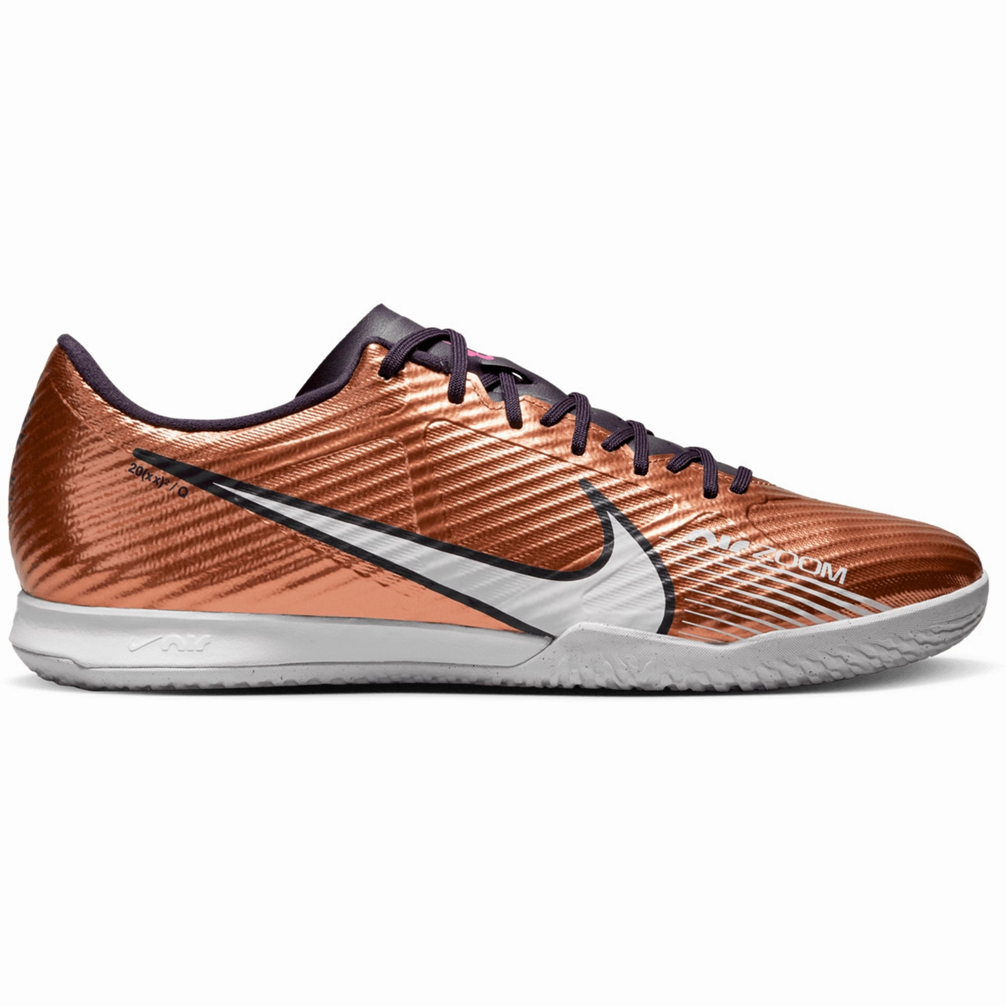 Ultimate Traction Nike Zoom Mercurial Vapor 15 Academy Q IC Indoor Soccer Shoes - MetallicCopper