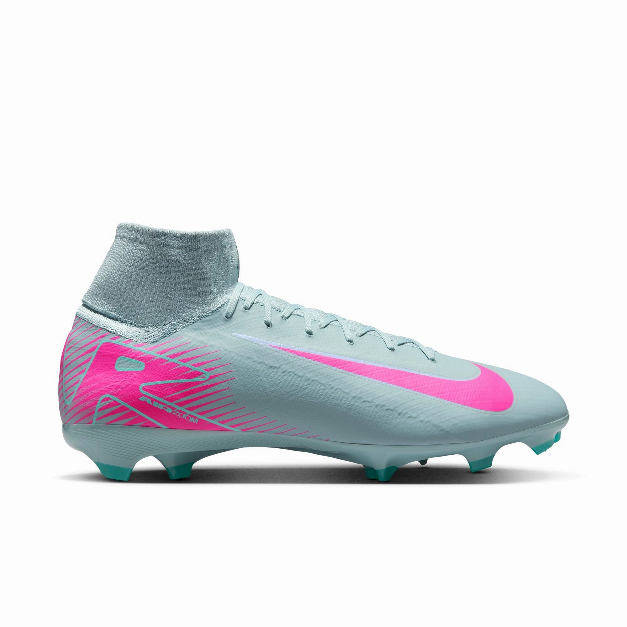 Game Training Foot Race Nike Zoom Superfly 10 PRO FG Firm Ground Soccer Cleats - Ocean Cube/ Pink Blast