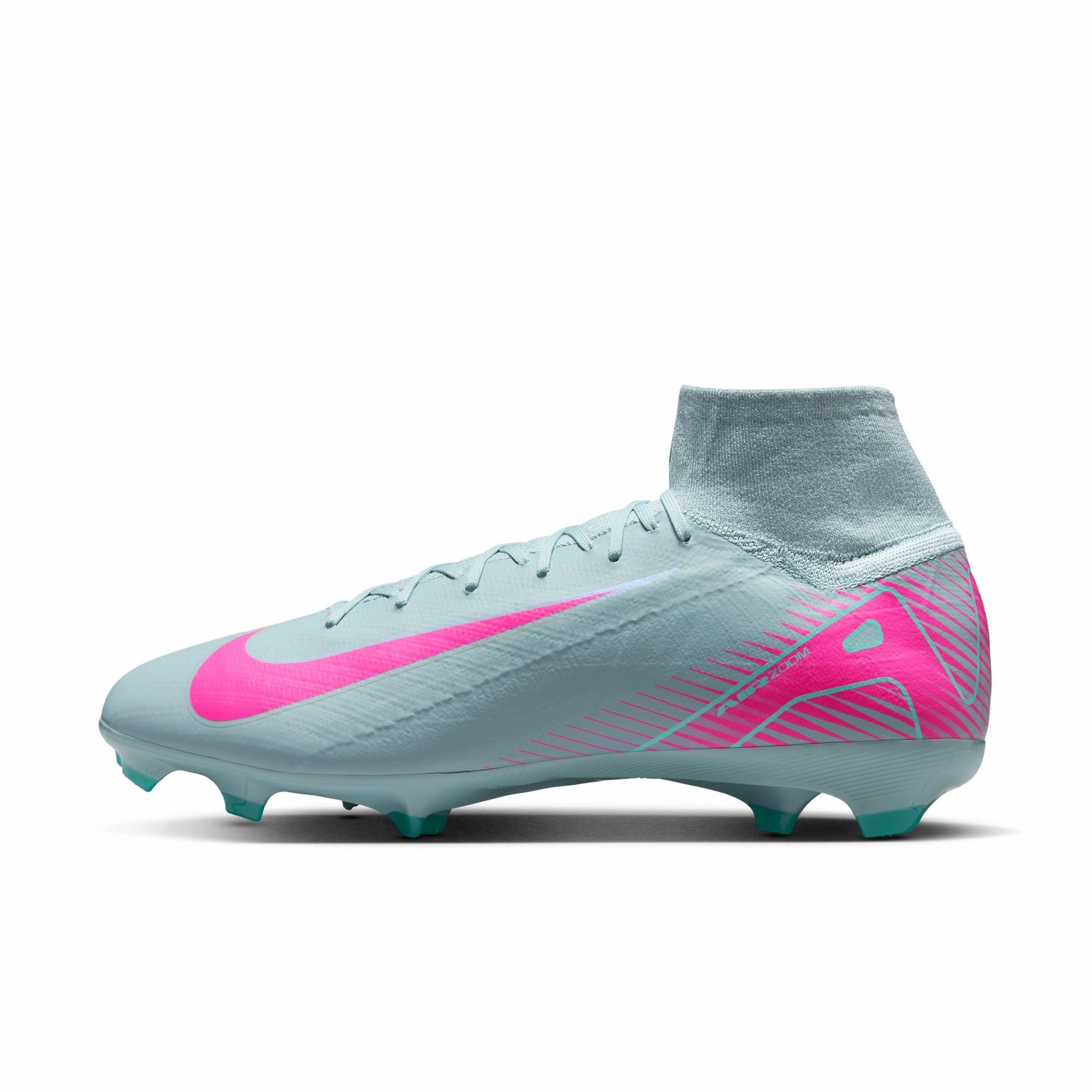Run Ready Precision Grip Nike Zoom Superfly 10 PRO FG Firm Ground Soccer Cleats - Ocean Cube/ Pink Blast