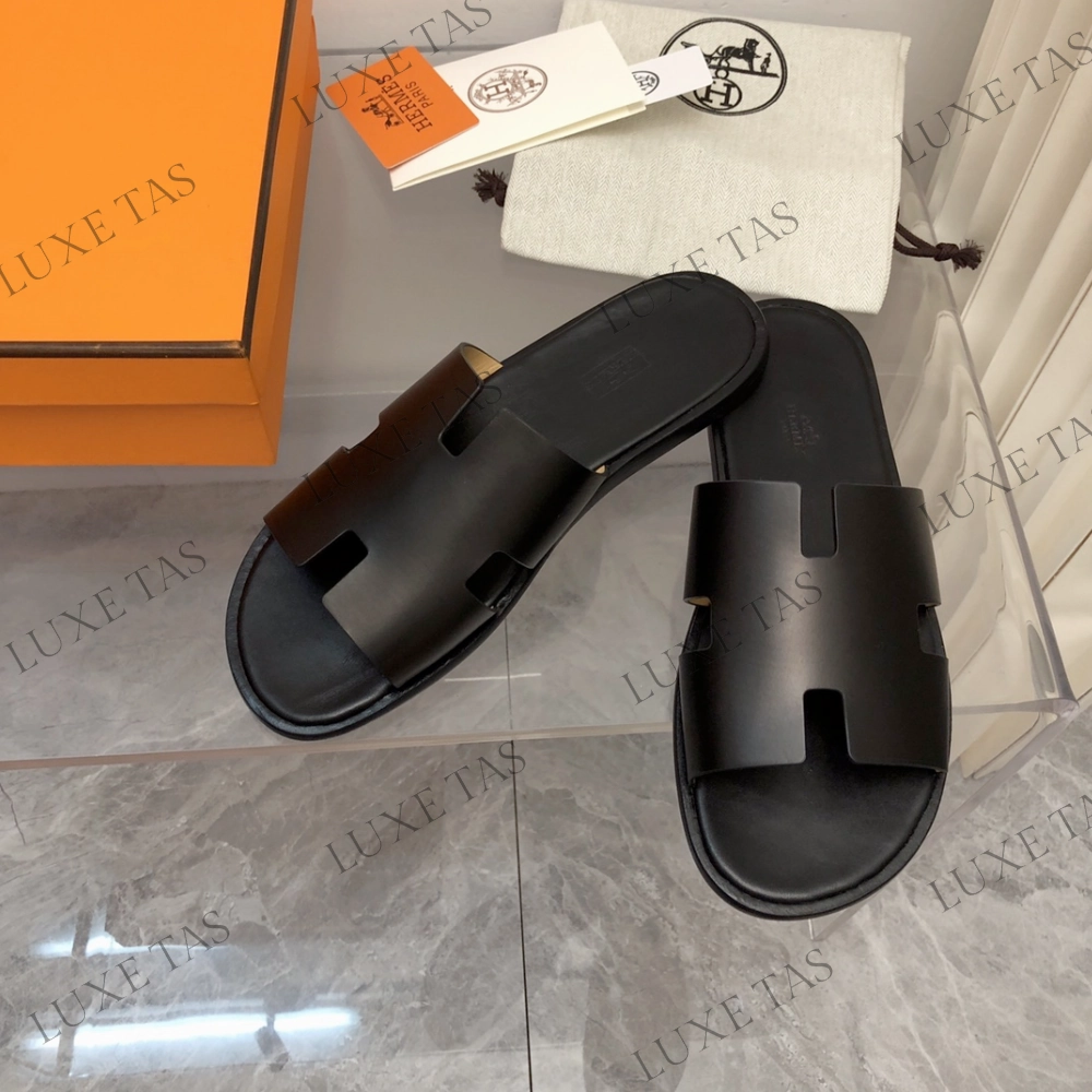 Adjust Strap Padded Heel Noir Izmir Sandal Designer Slides & Sandals for Men