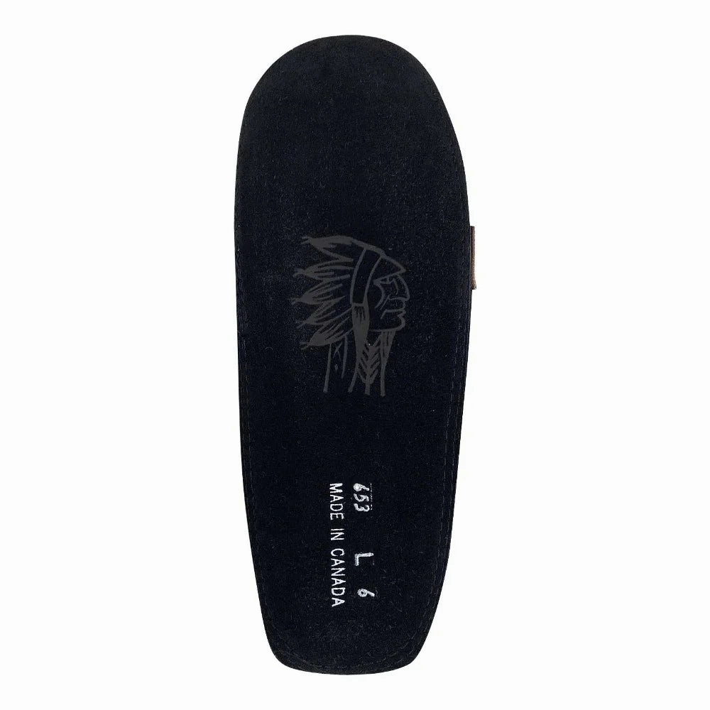 Women's Rabbit Fur Thunderbird Beaded Moccasins Black removable insoles Instant Comfort Fit