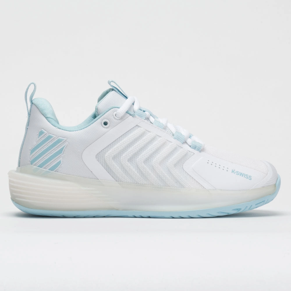 K-Swiss Ultrashot 3 Women's  White/Blue Glow soft - ground shoes running for a new experience