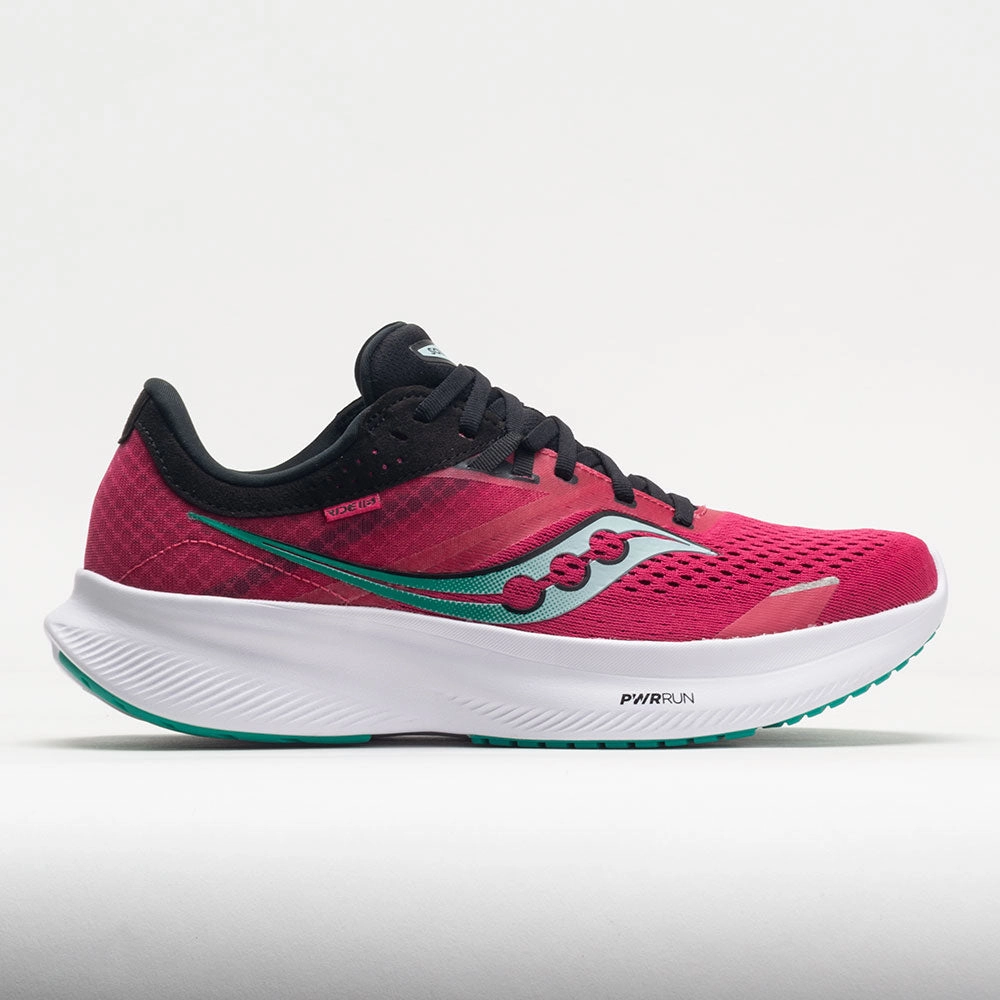Saucony Ride 16 Women's  Rose/Black running for school events Toe Space