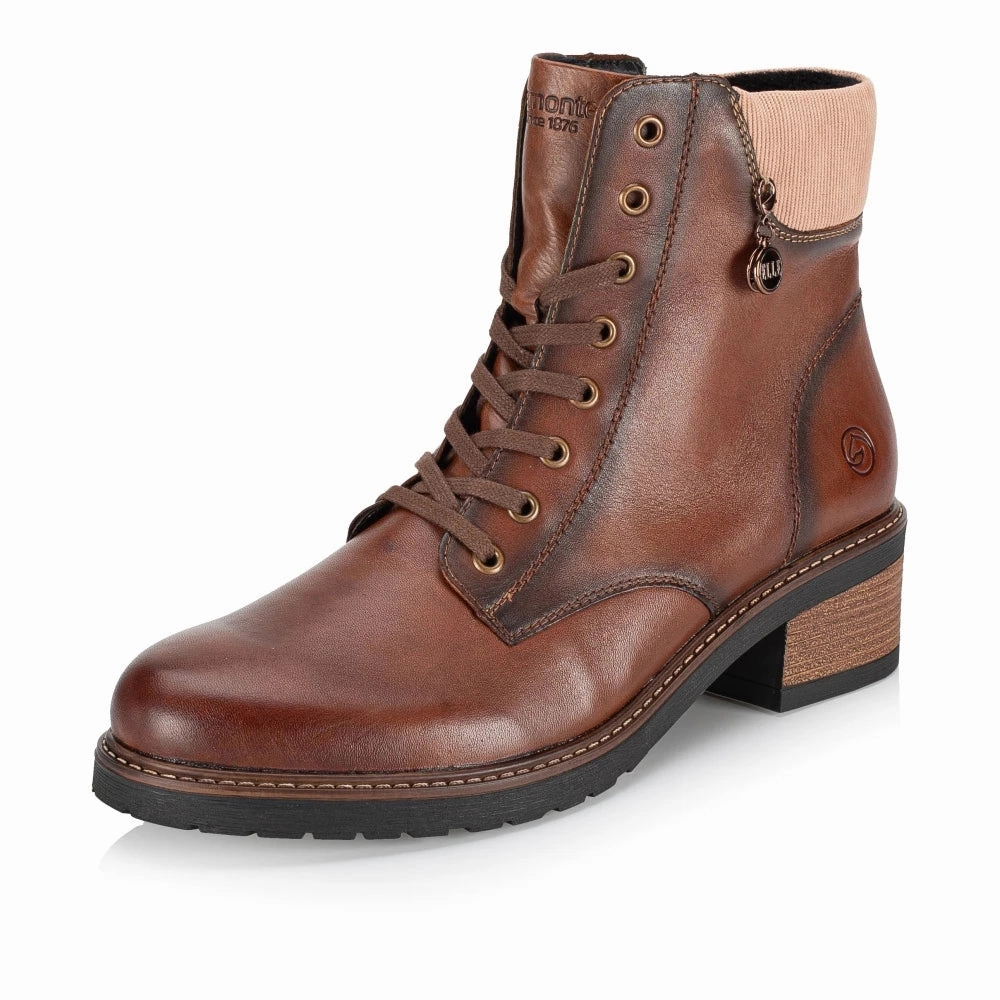 D1A70-22 Chestnut Ankle Lace/Zip Knit Cuff Art Gallery