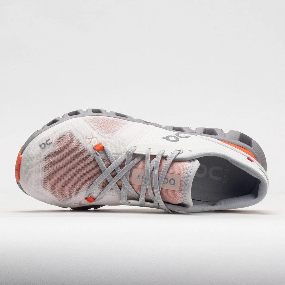 On Cloud X 3 Women's  Ivory/Alloy running in circular tracks shoes embossed running shoes