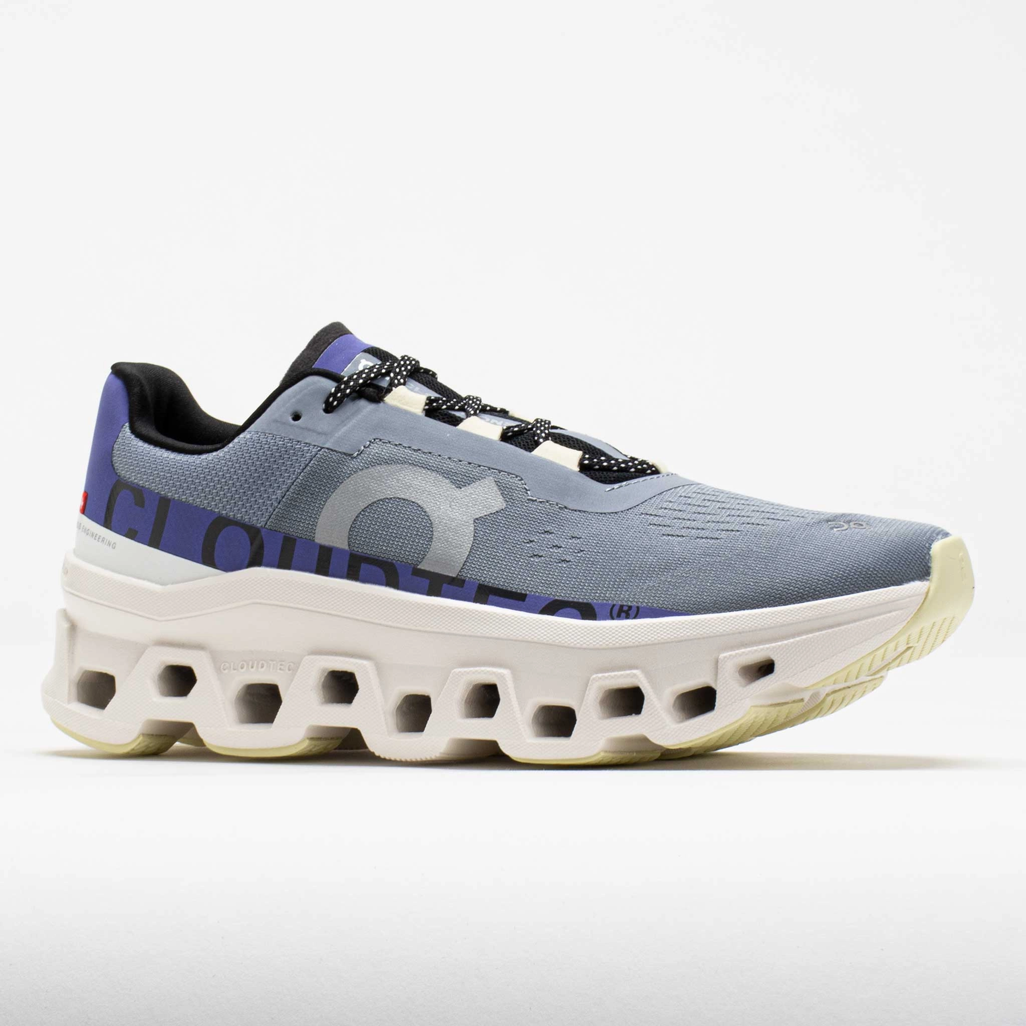 On Cloudmonster Women's  Mist/Blueberry beach - runner adjustable - lacing running shoes