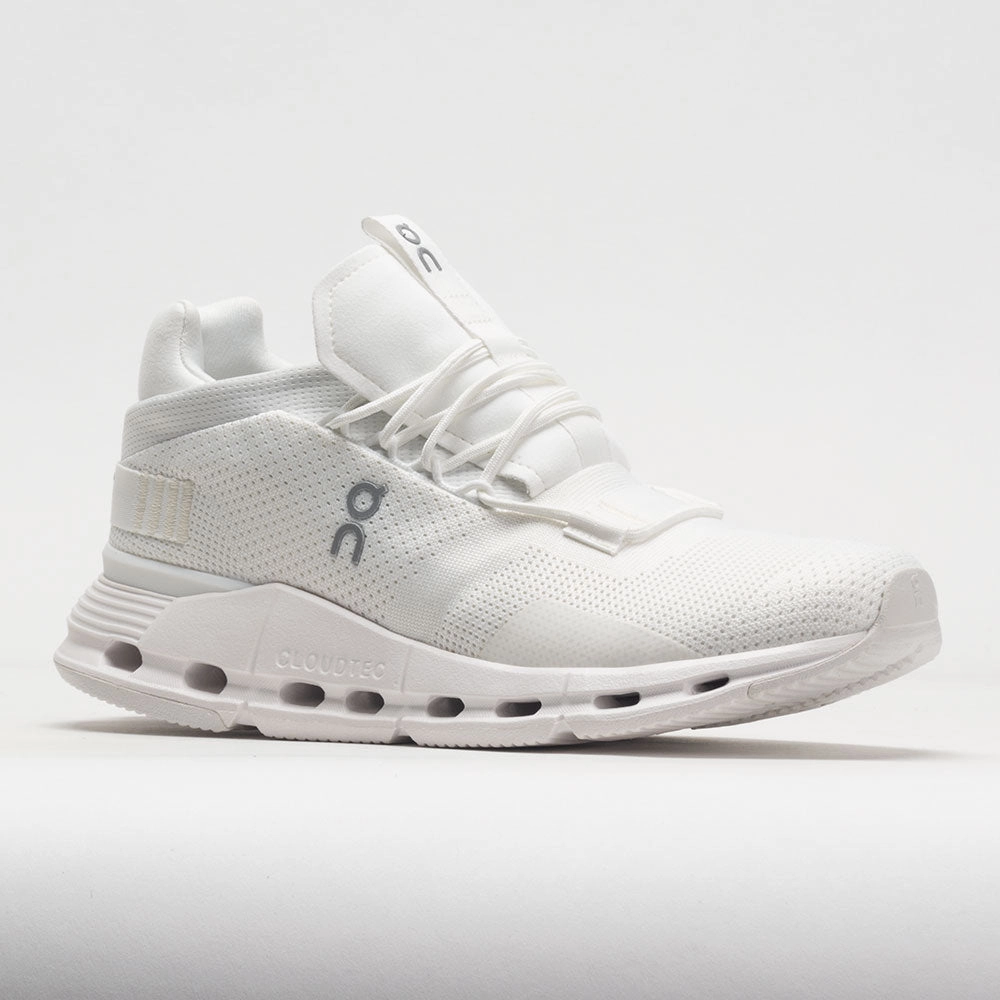 On Cloudnova Women's  Undyed White/White stress - relief running shoe motivation high - traction sole