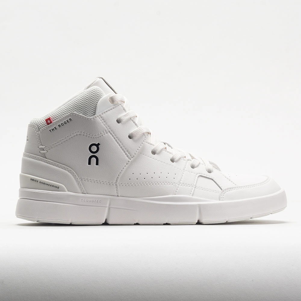 On The Roger Clubhouse Mid Women's  All White Soft Footbed