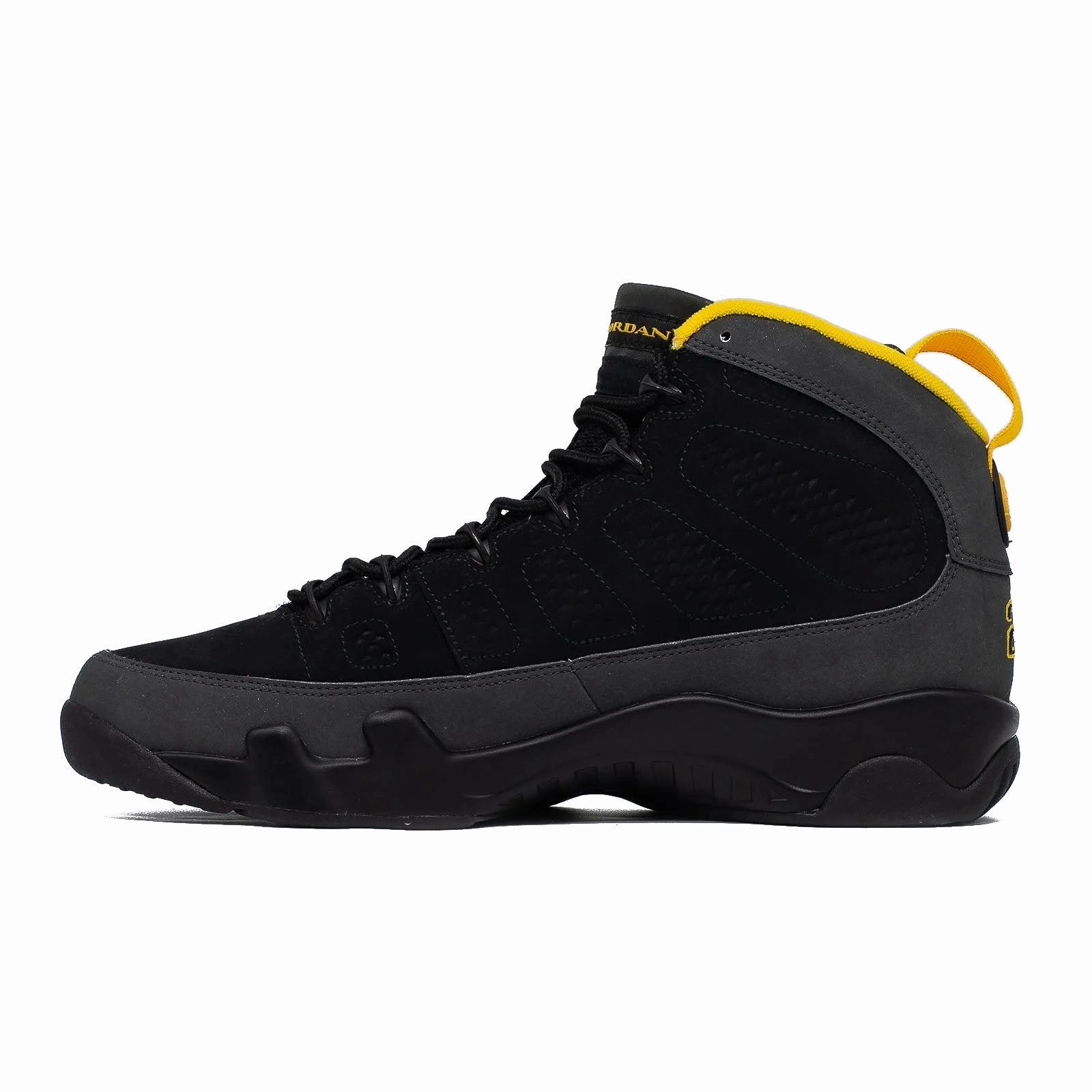 Air Jordan 9, Dark Charcoal University Gold bright headlamp