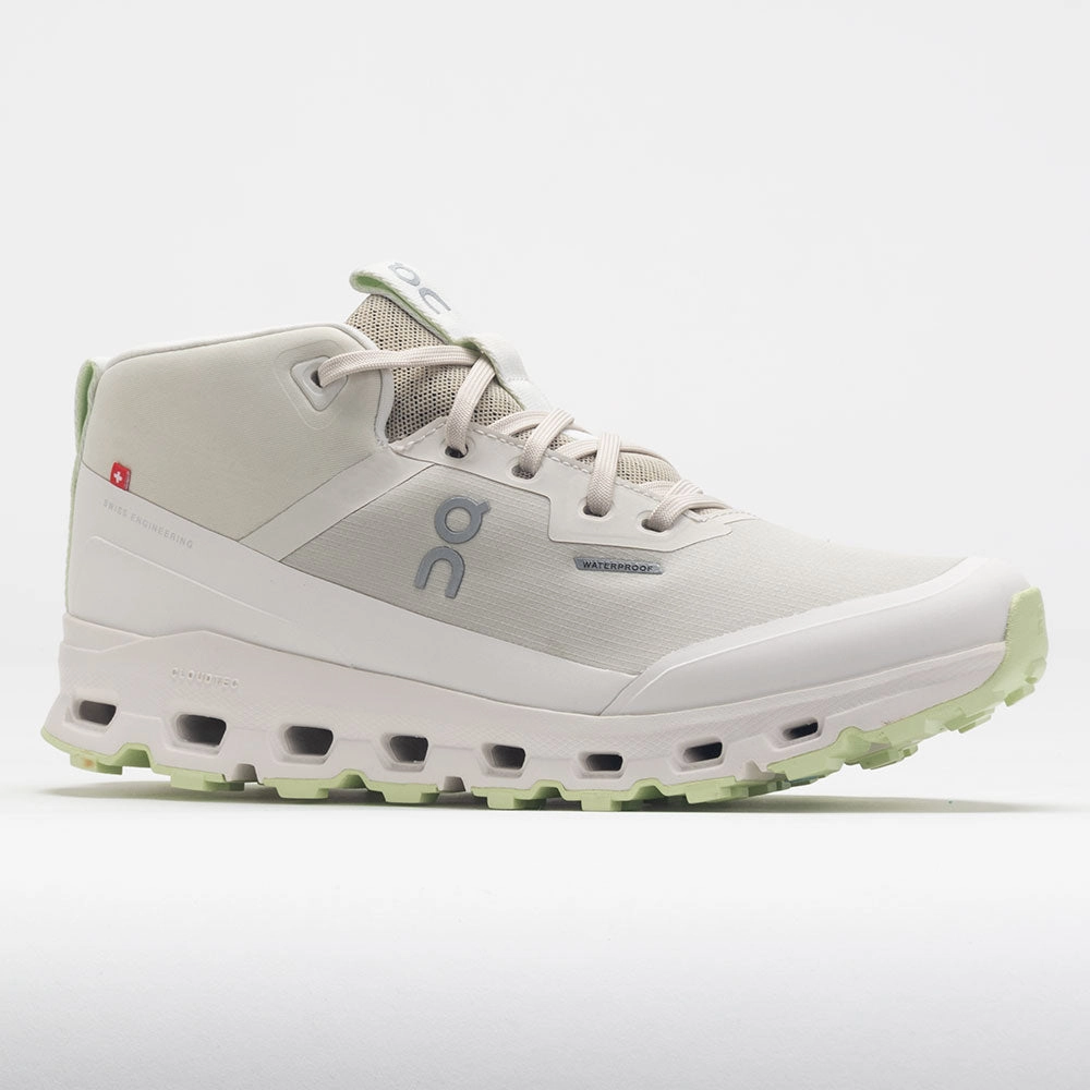 modern shoe design On Cloudroam Waterproof Women's  Ice/Limelight