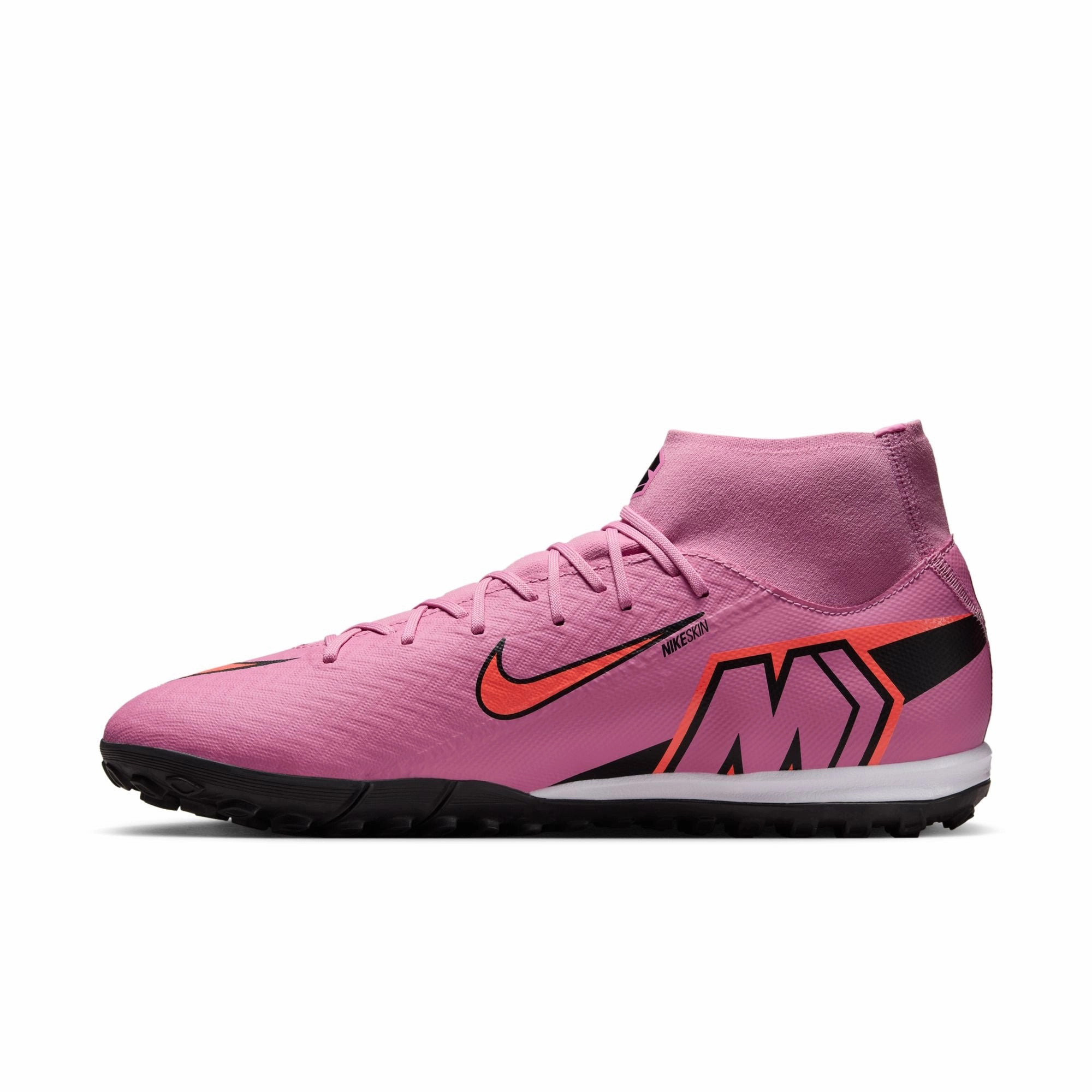 Stable Steps Nike Air Zoom Mercurial Superfly 10 Academy TF Turf Soccer Shoes - Magic Flamingo/ Black Total Crimson