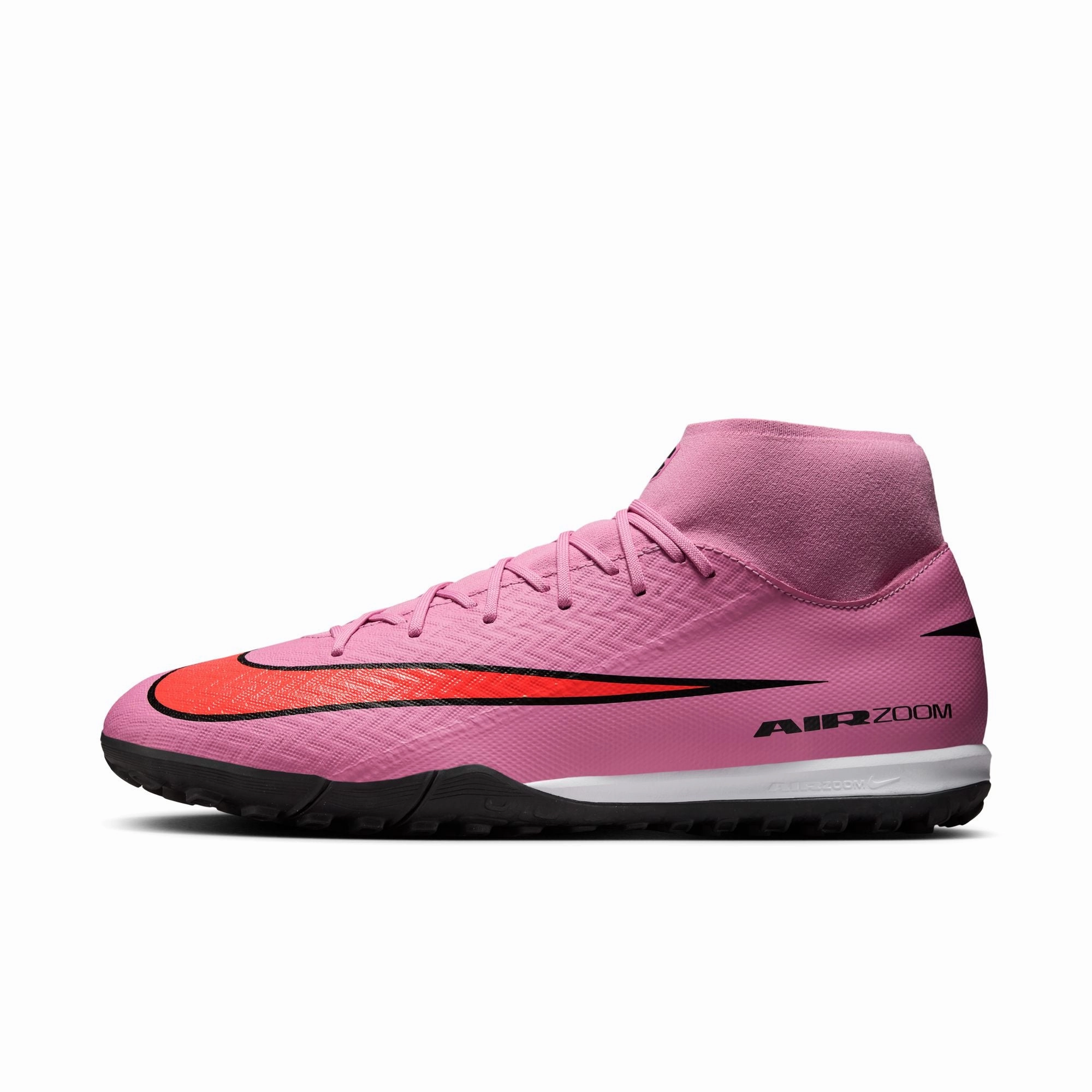 Toe Zone Nike Air Zoom Mercurial Superfly 10 Academy TF Turf Soccer Shoes - Magic Flamingo/ Black Total Crimson