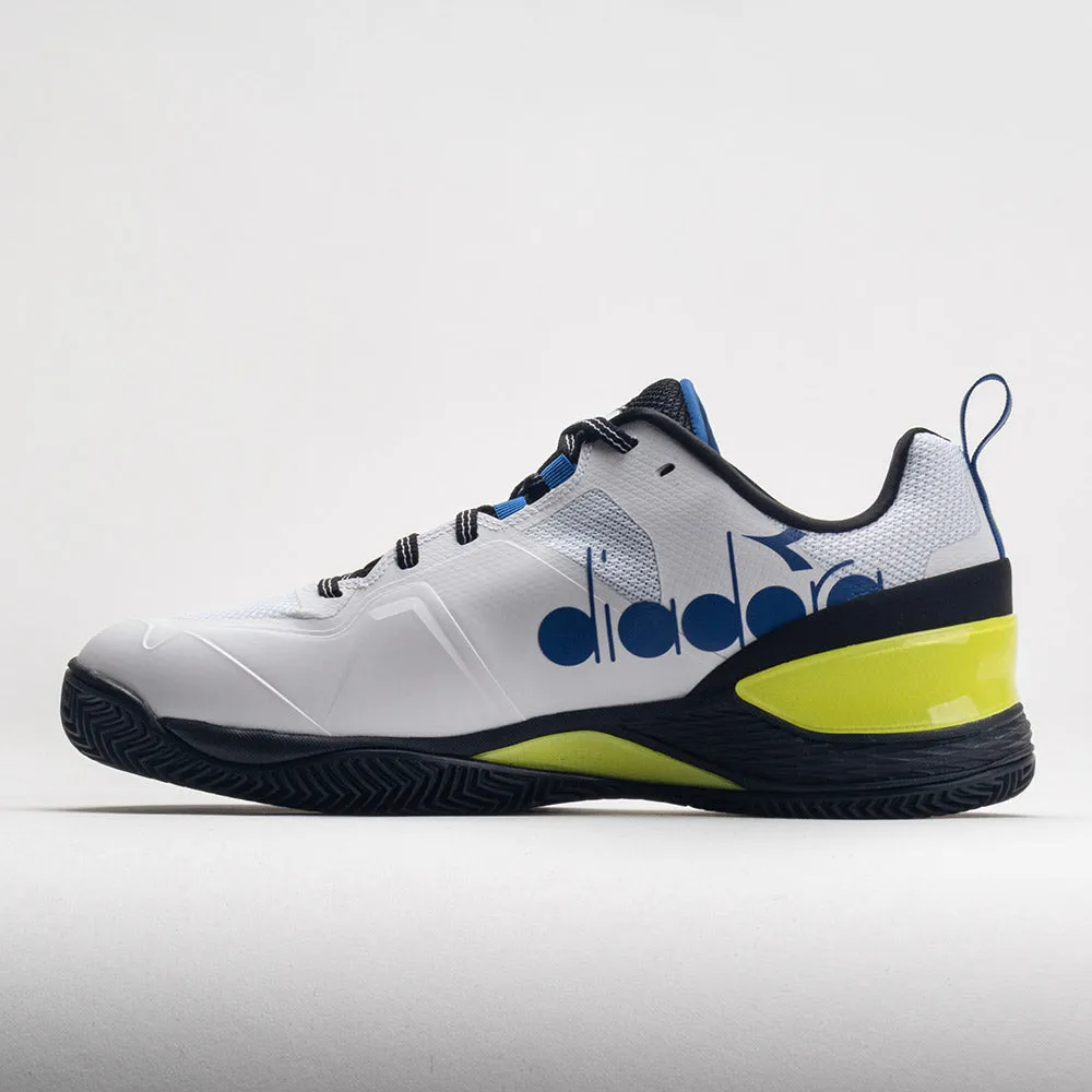 Diadora Blushield Torneo 2 Clay Men's  White/Deja Vu Blue/Black mid - top height flexible - upper shoes