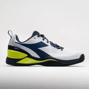 running in a lagoon area shoes Supportive midsole Diadora Blushield Torneo 2 Clay Men's  White/Deja Vu Blue/Black