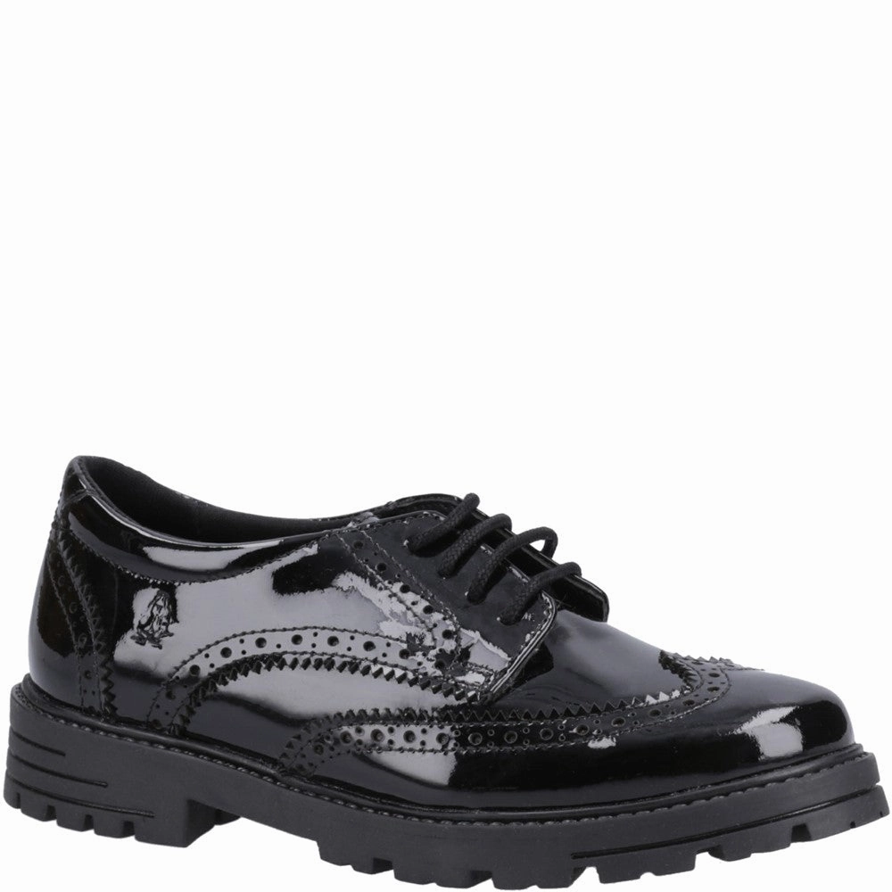Clear Hike Hush Puppies Maxine Patent Junior School Shoes