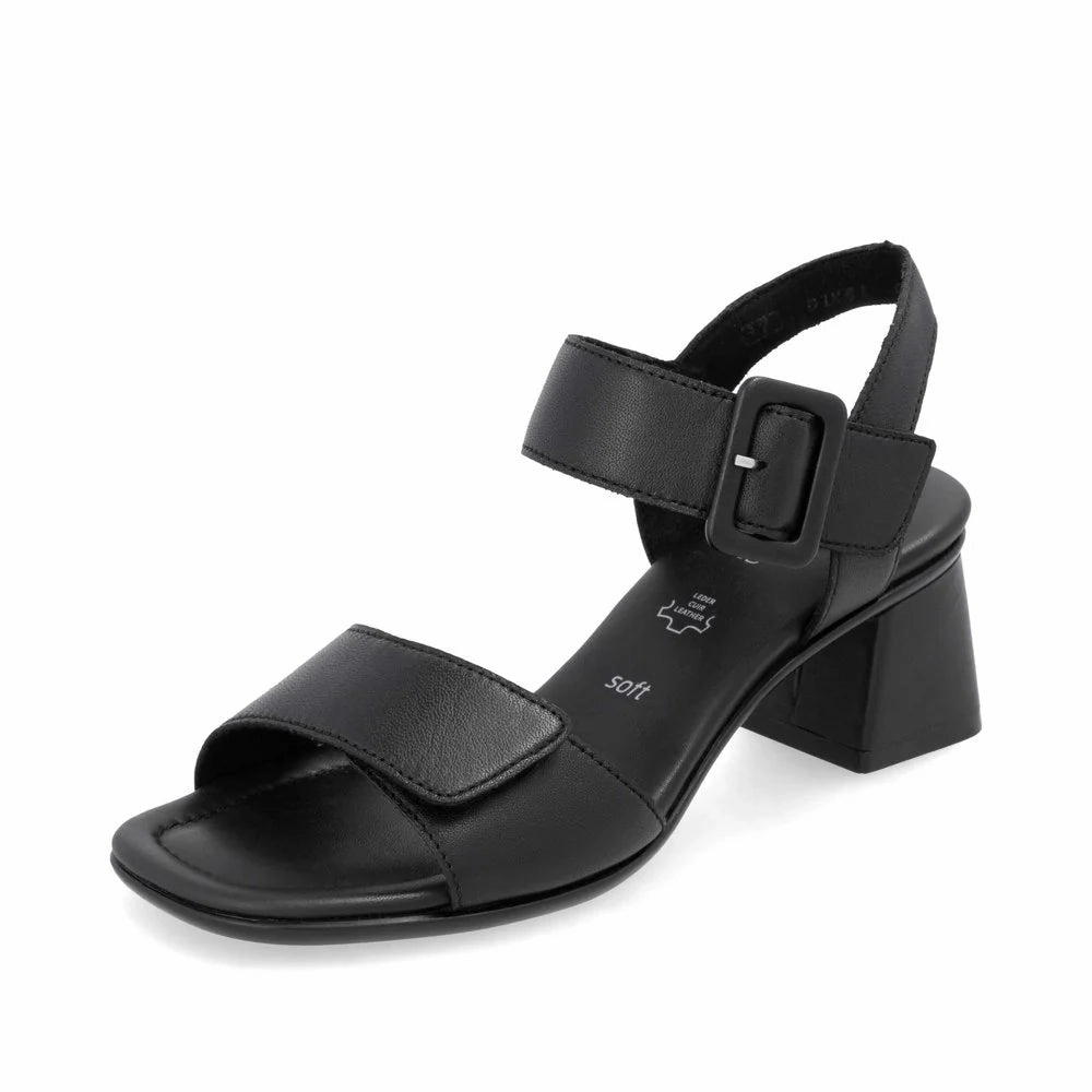 Wide Straps D1K51-00 Two Strap Heel Black