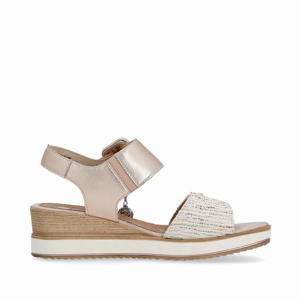 Comfortable Travel Footwear Relaxing D6453-31 White Multi Wedge