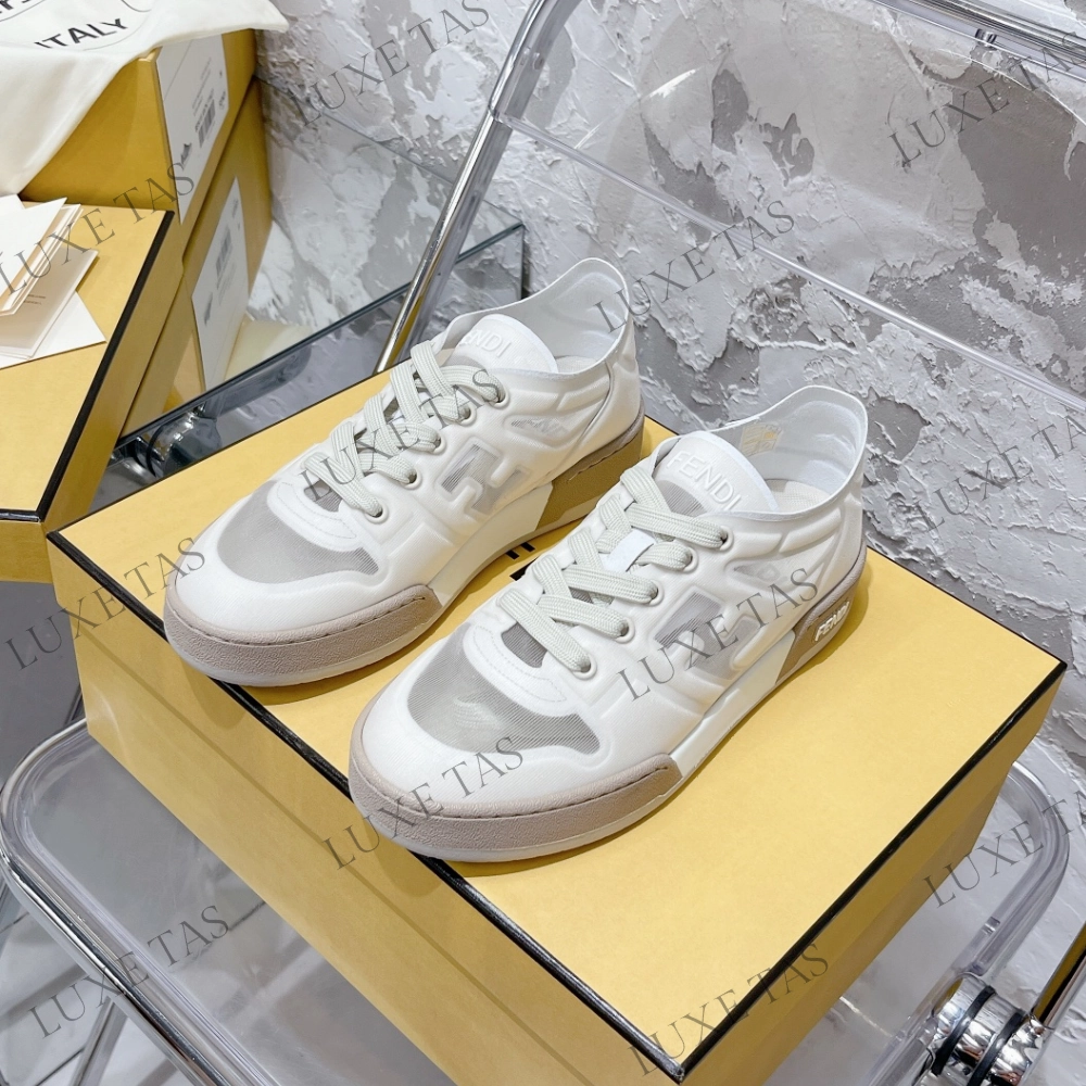 White Mesh Low Tops FF Match Designer Sneakers for Women Street Vibe