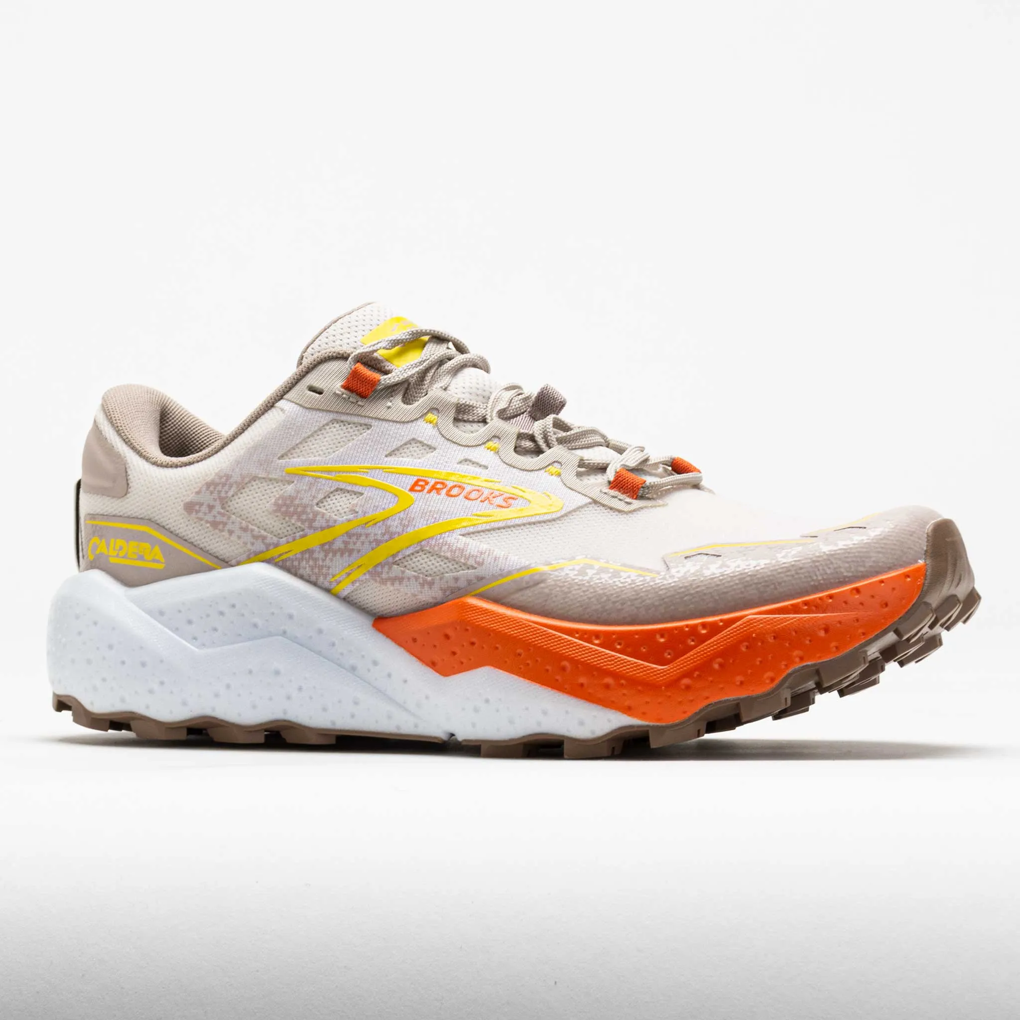 Brooks Caldera 7 Men's  White Sand/Chateau Grey/Yellow Activity tracking running in marathons shoes