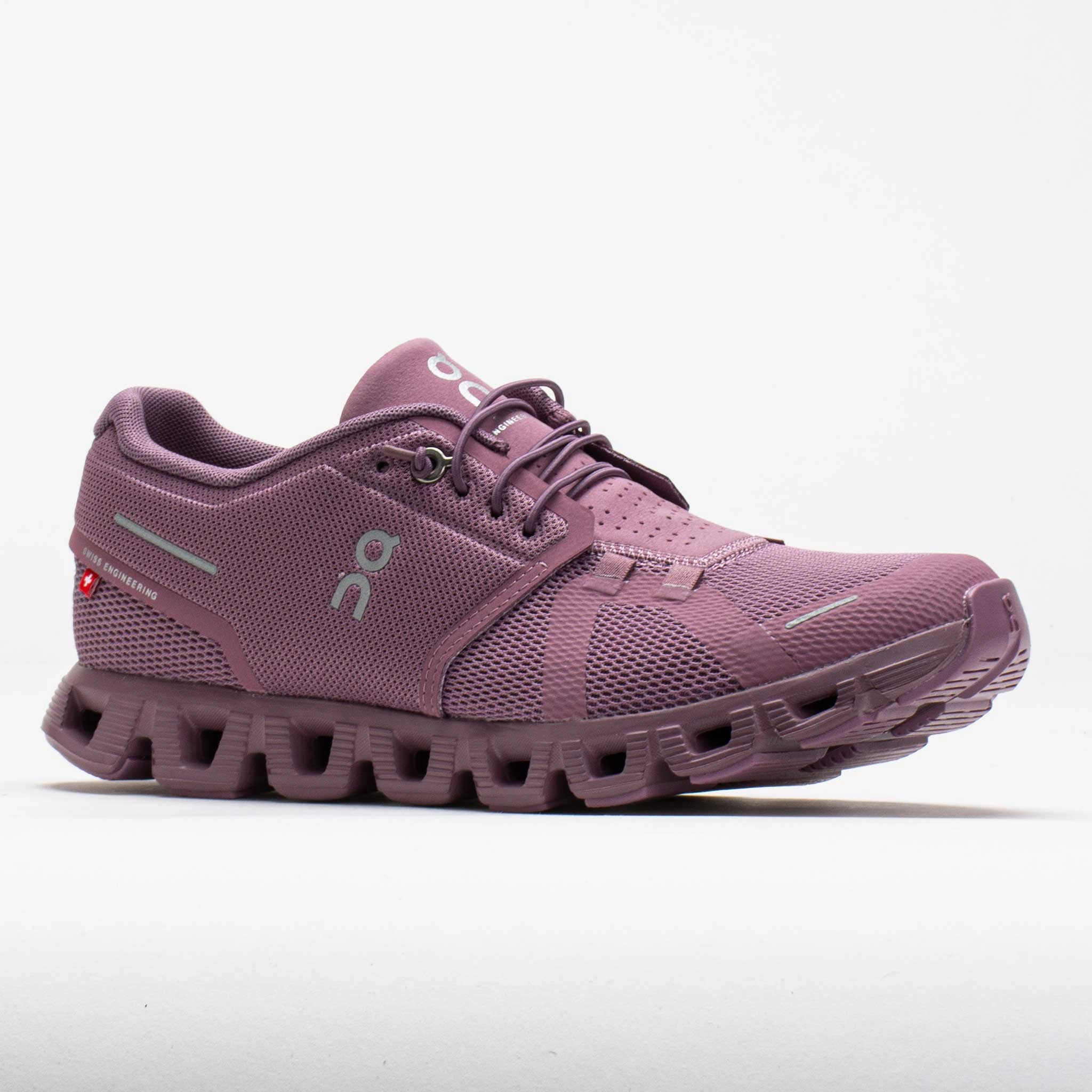 On Cloud 5 Women's  Fig/Quartz running in a yoga studio shoes