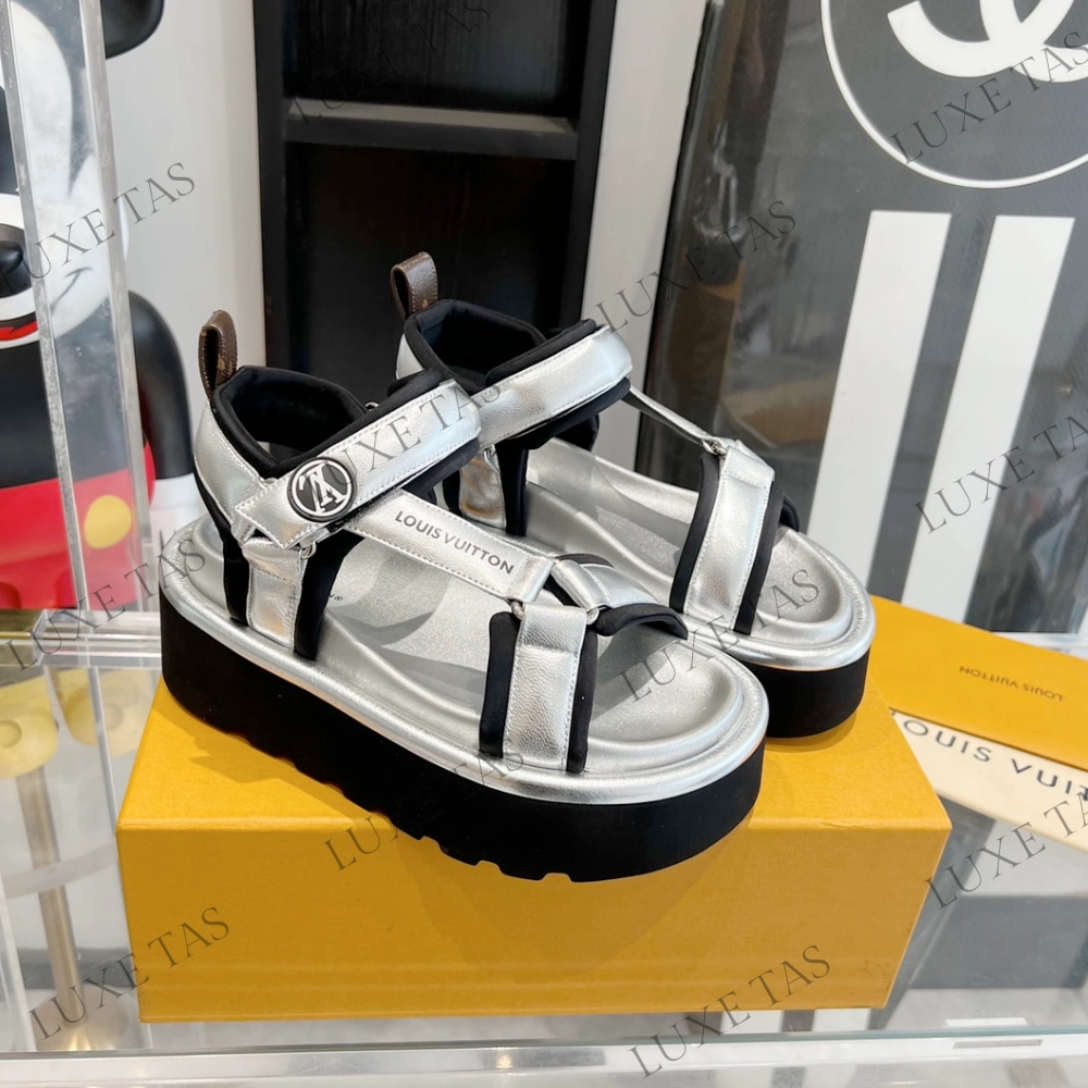 Sandal Replacements Pool Pillow Flat Comfort Sandal Silver Designer Slides & Sandals for Women