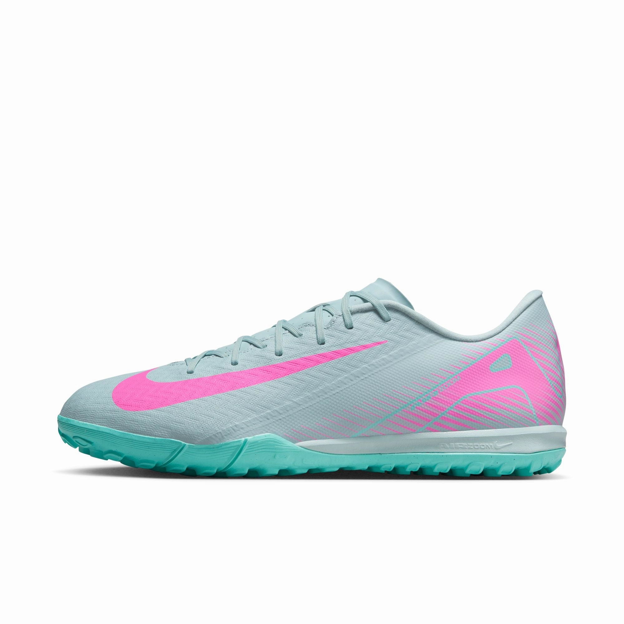 Nike Zoom Mercurial Vapor 16 Academy TF Turf Soccer Shoes- Ocean Cube/Pink Blast Performance Fit Goal Scoring