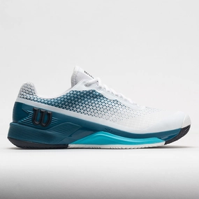 Wilson Rush Pro 4.0 Clay Men's  White/Blue Coral/Blue Atoll arch - support shoes school - run running shoes