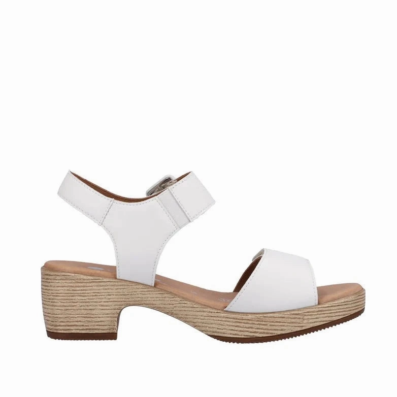 D0N52-80 Velcro Block Heel White Sun Play