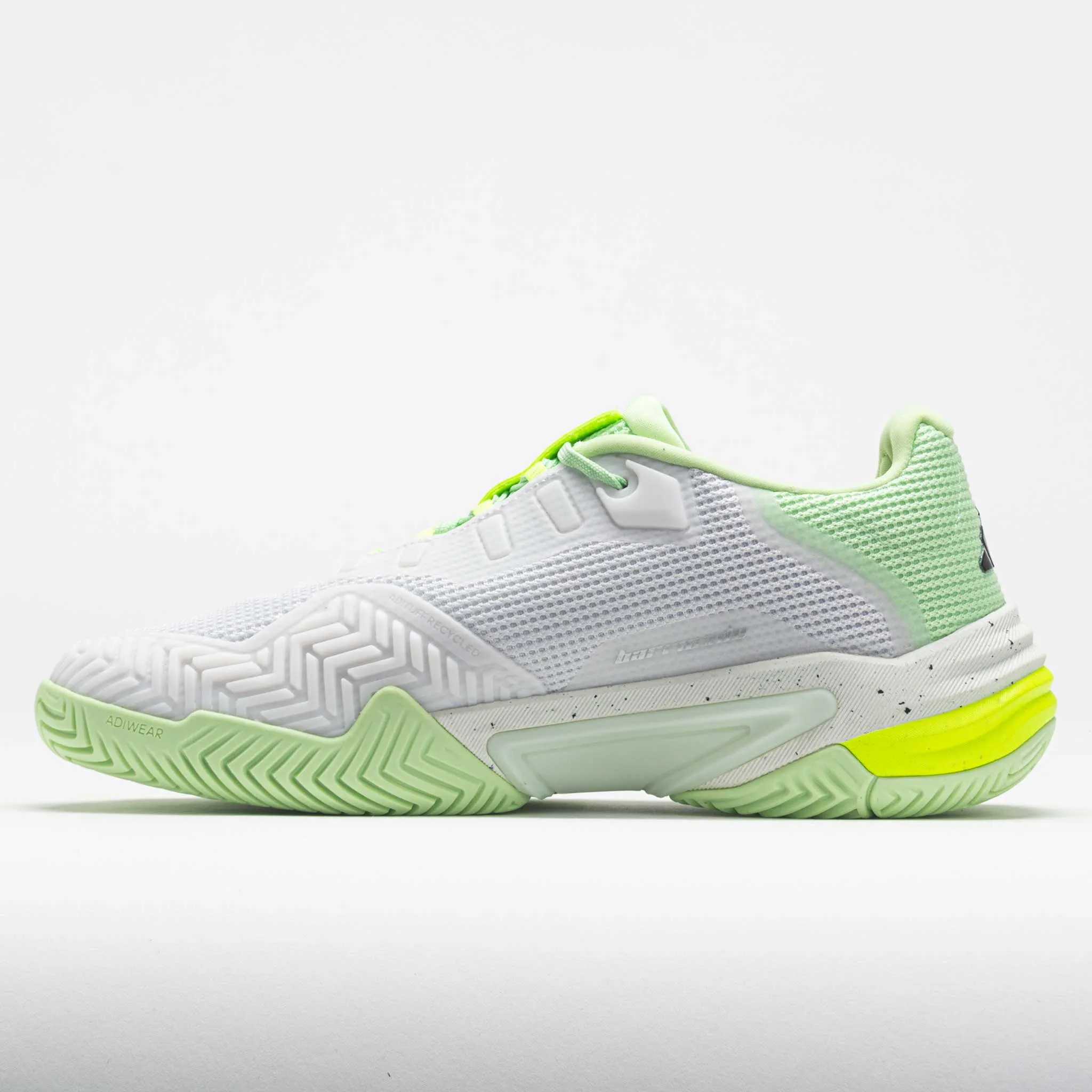 padded tongue comfort adidas Barricade 13 Men's  White/Core Black/Semi-Green Spark