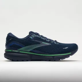 Brooks Ghost 15 Men's  Crown Blue/Black/Green running on concrete molded - insole shoes