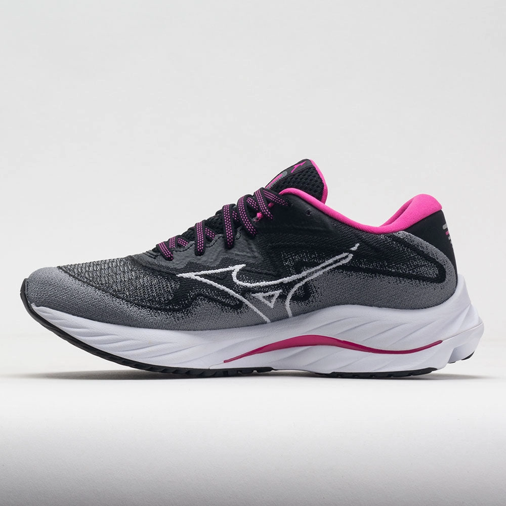 Mizuno Wave Rider 27 Project Zero Women's  Black/White adjustable - straps running with a carbon fiber plate